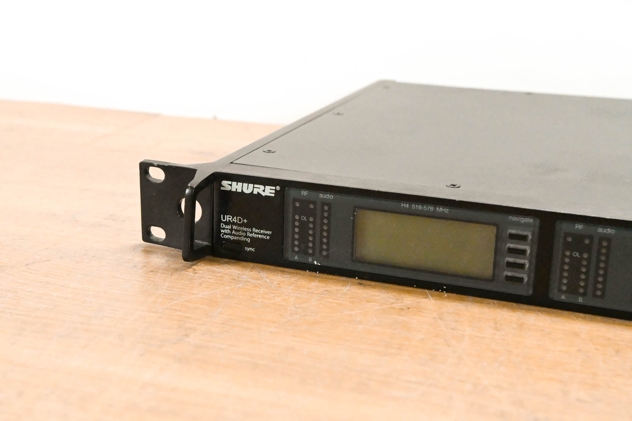Shure UR4D+ Dual-Channel UHF Wireless Receiver - H4 Band: 518-578 MHz