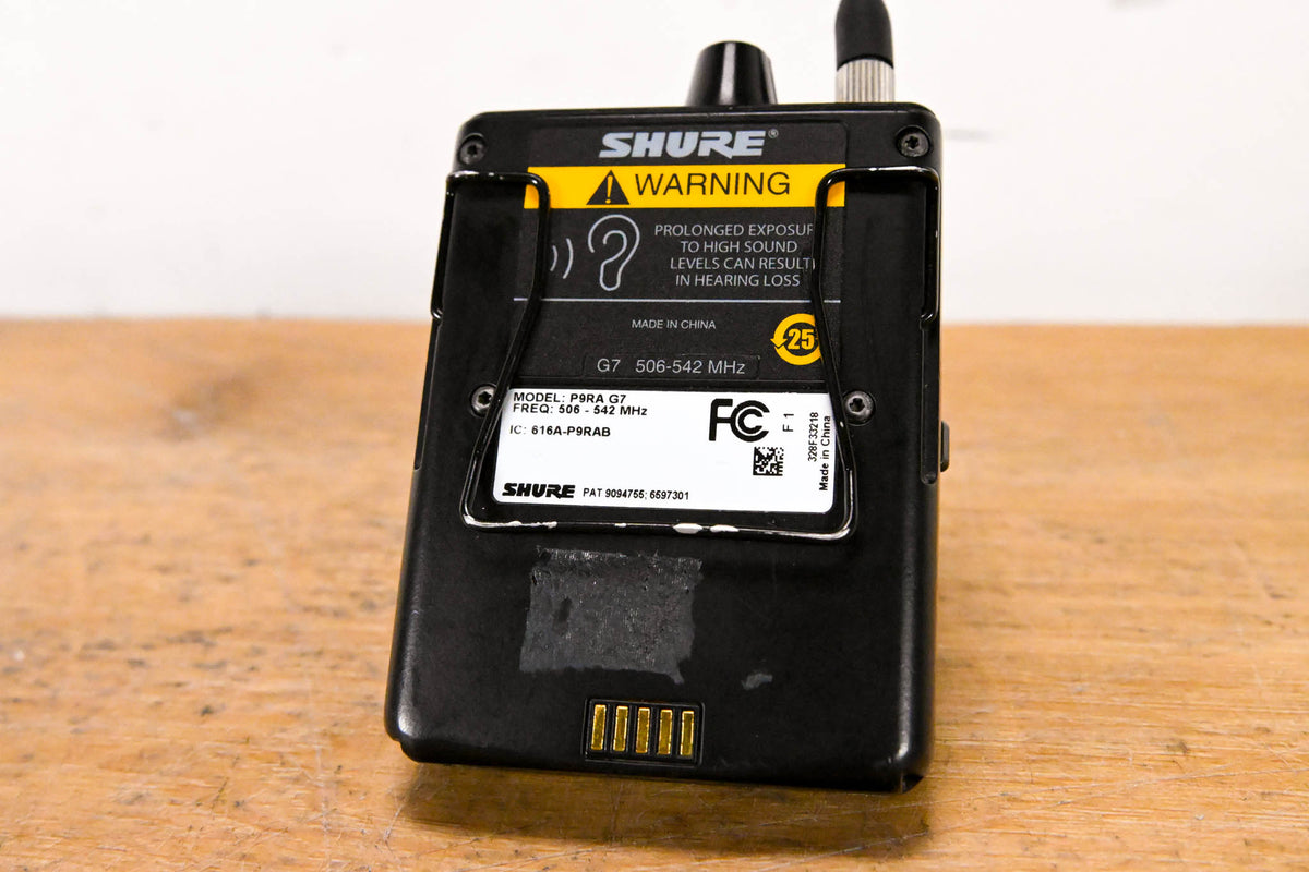 Shure P9RA-G7 Wireless Bodypack Receiver - G7 Band: 506-542 MHz