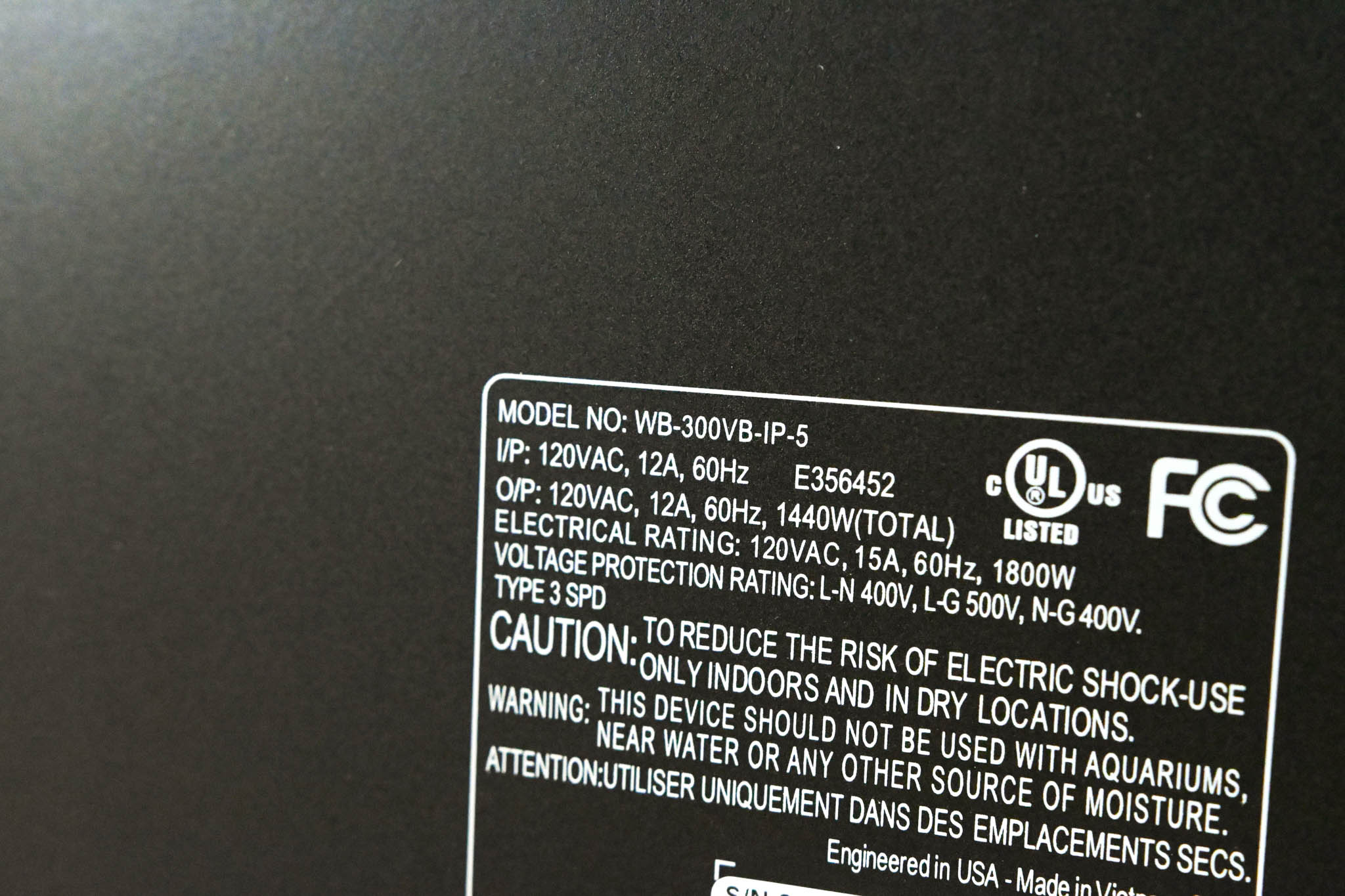WattBox WB-300VB-IP-5 IP Power Conditioner WB357 - 5 Outlets