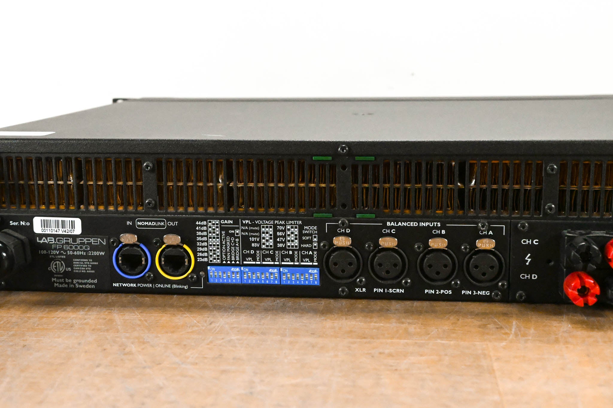Lab Gruppen FP6000Q 6000W Four-Channel Power Amplifier