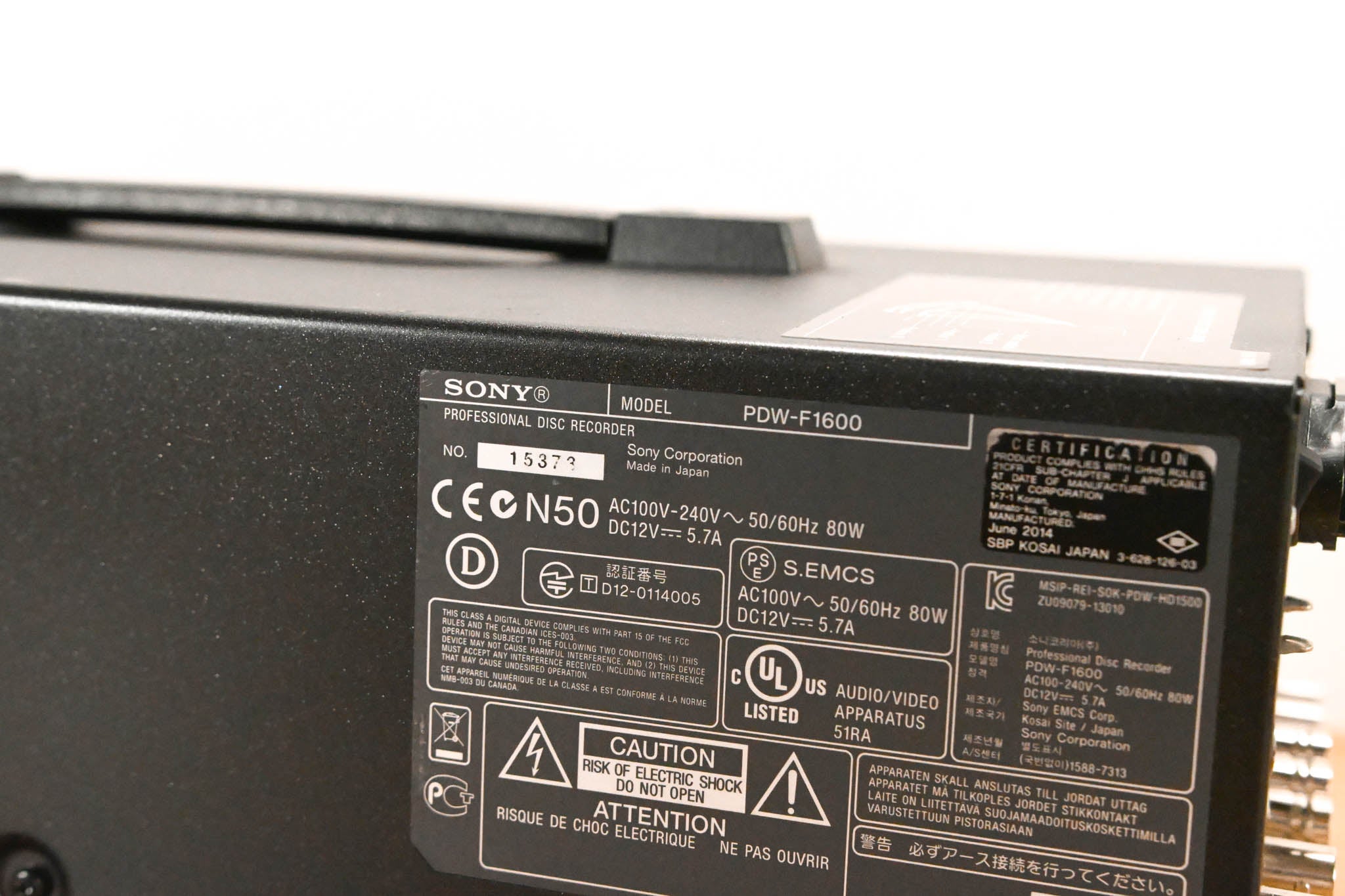 Sony PDW-F1600 XDCAM HD Player/Recorder