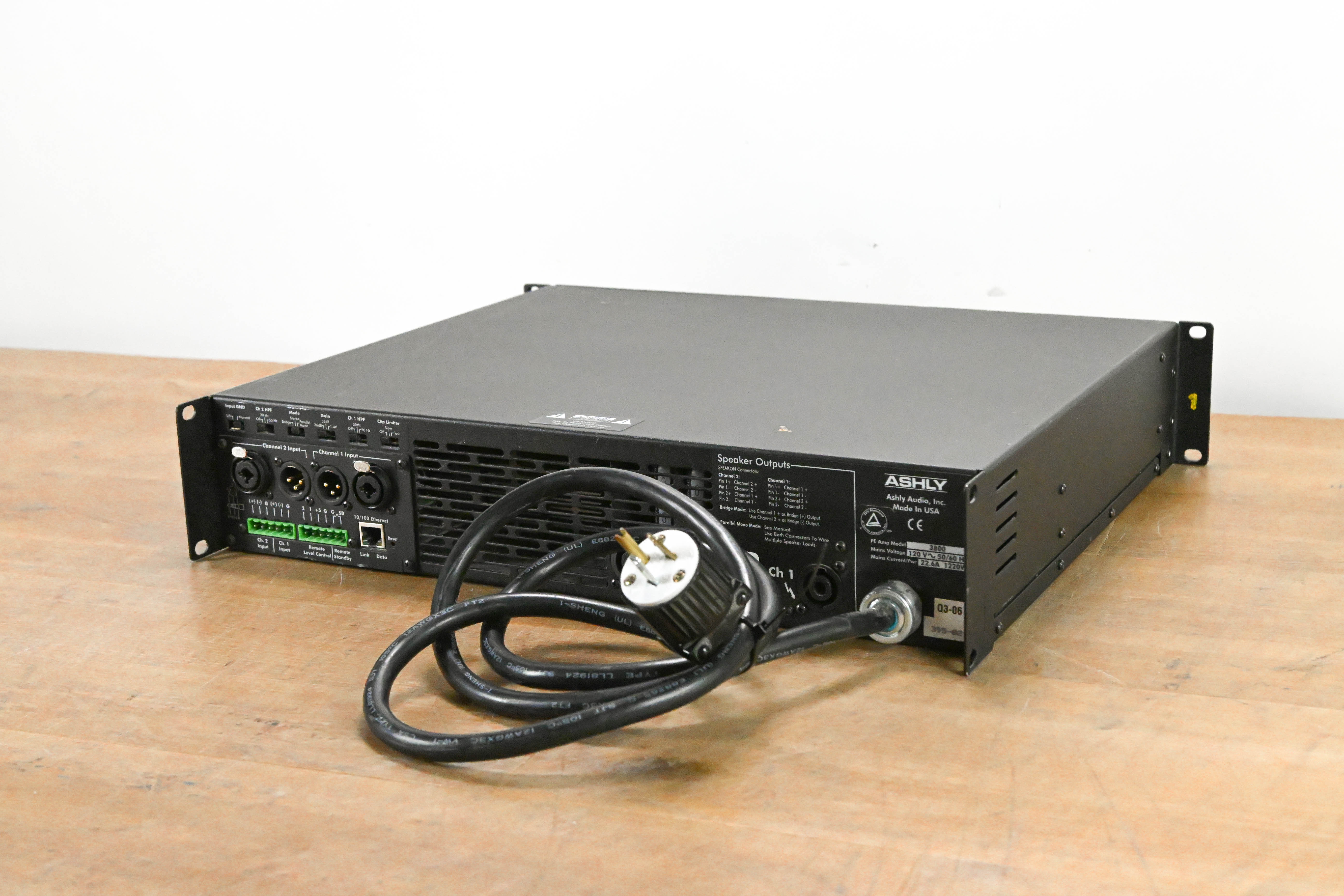 Ashly PE-3800 2-Channel Protea-Enabled 1900W Power Amplifier