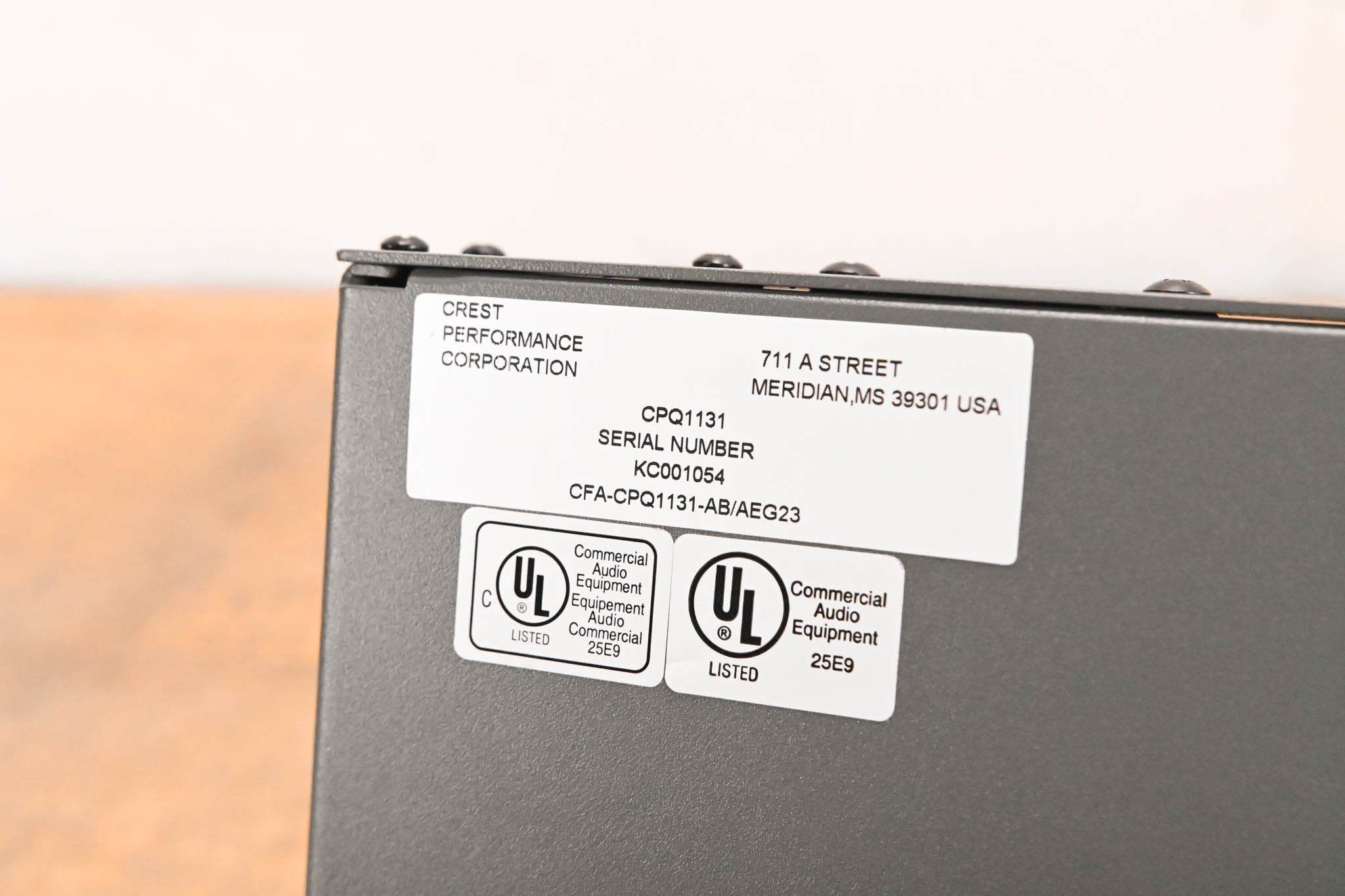 Crest Audio CPQ-1131 31-Band Graphic Equalizer