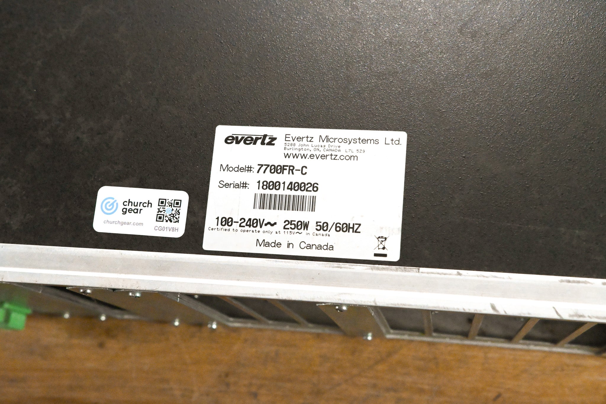 Evertz 7700FR-C MultiFrame Chassis