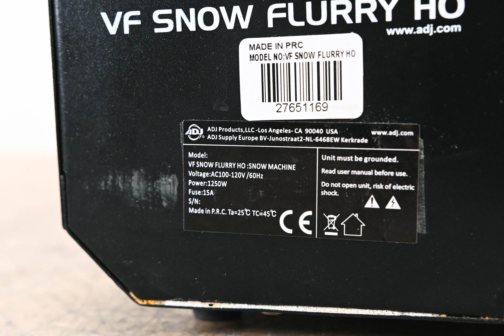 ADJ VF Snow Flurry HO 1250W Snow Machine