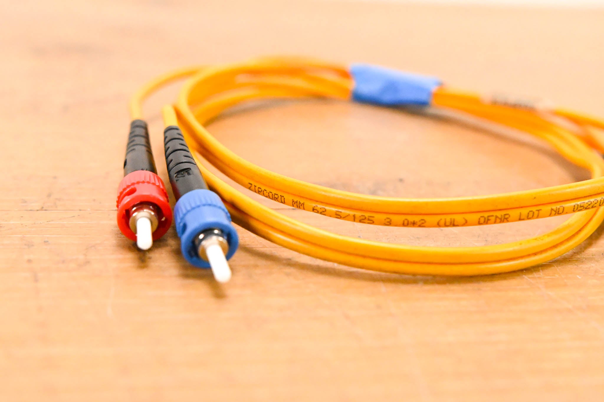Unbranded ST-ST Fiber Optic Duplex Patch Cable - 3'