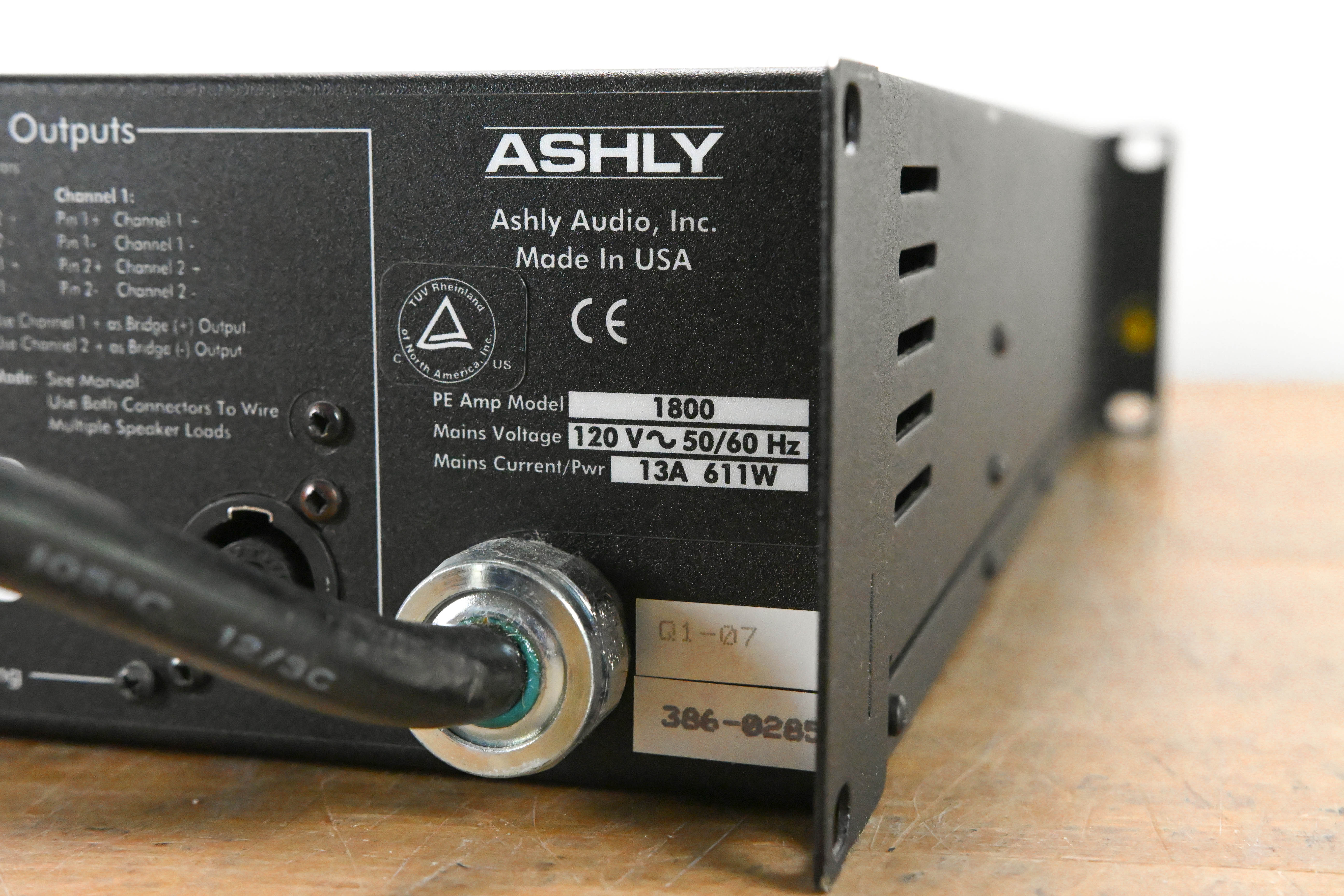 Ashly PE-1800 2-Channel Protea-Enabled 900W Power Amplifier