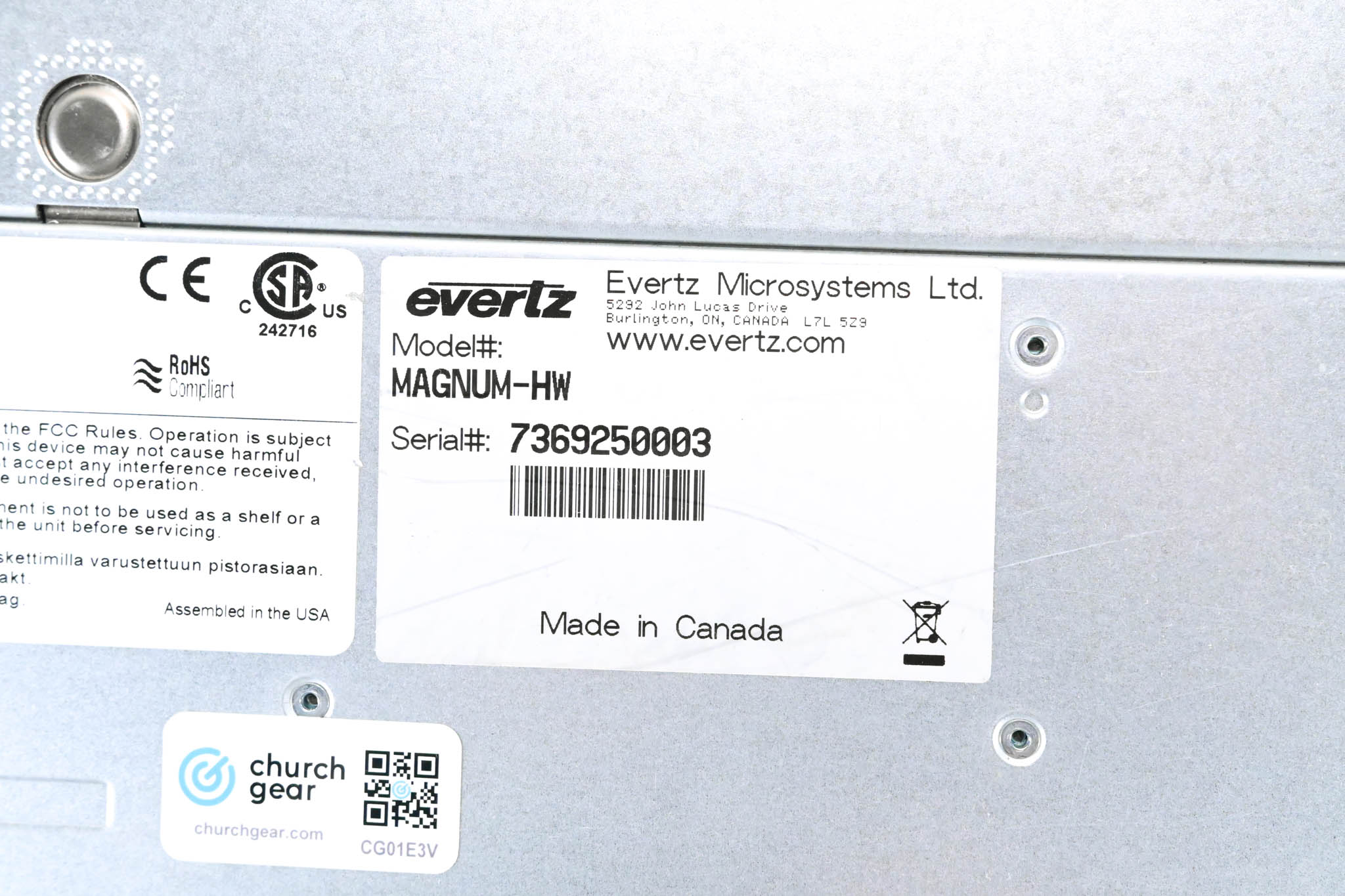 Evertz MAGNUM-HW 1RU Enterprise Class Server for MAGNUM Software Modules