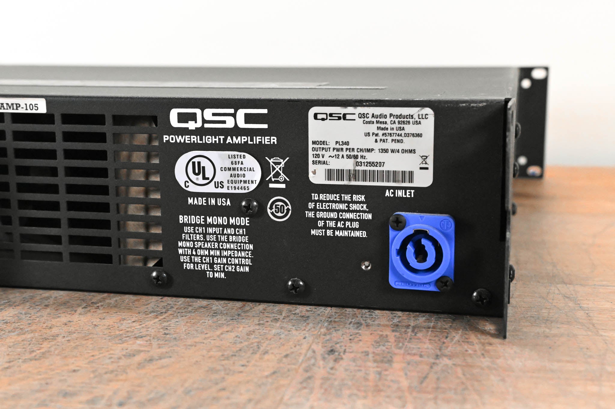 QSC PL340 Powerlight 3 Series 2-Channel Power Amplifier