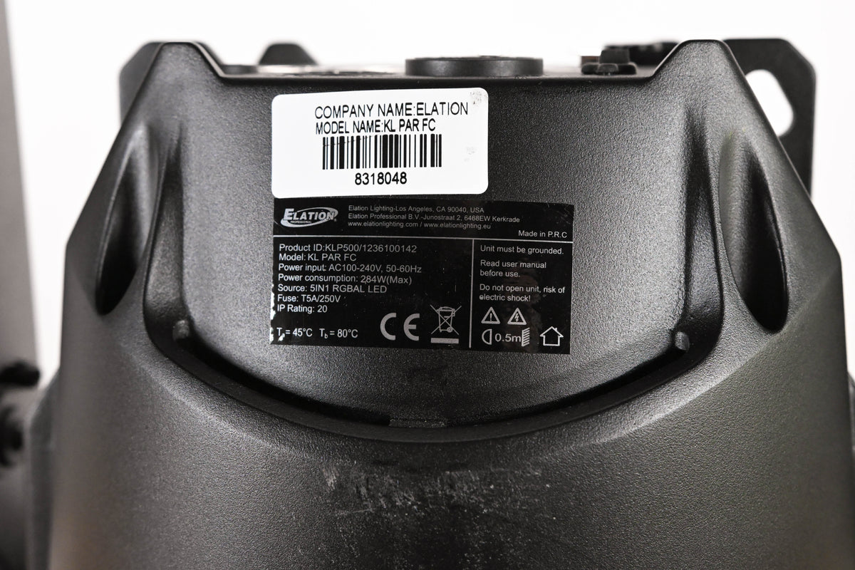 Elation KL PAR FC 280W RGBMA LED Par Wash Light - Black (NO POWER CABLE)