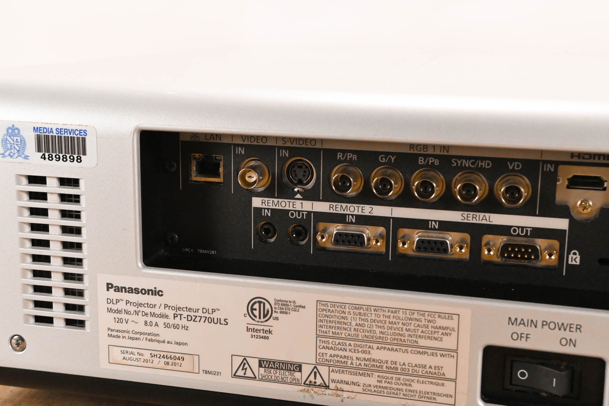 Panasonic PT-DZ770ULS Professional WUXGA DLP Projector w/ Lens