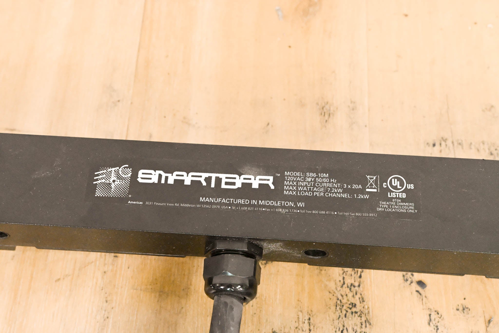ETC SB6-10M 6 x 10A (1200W) SmartBar with Stage Pin Connectors
