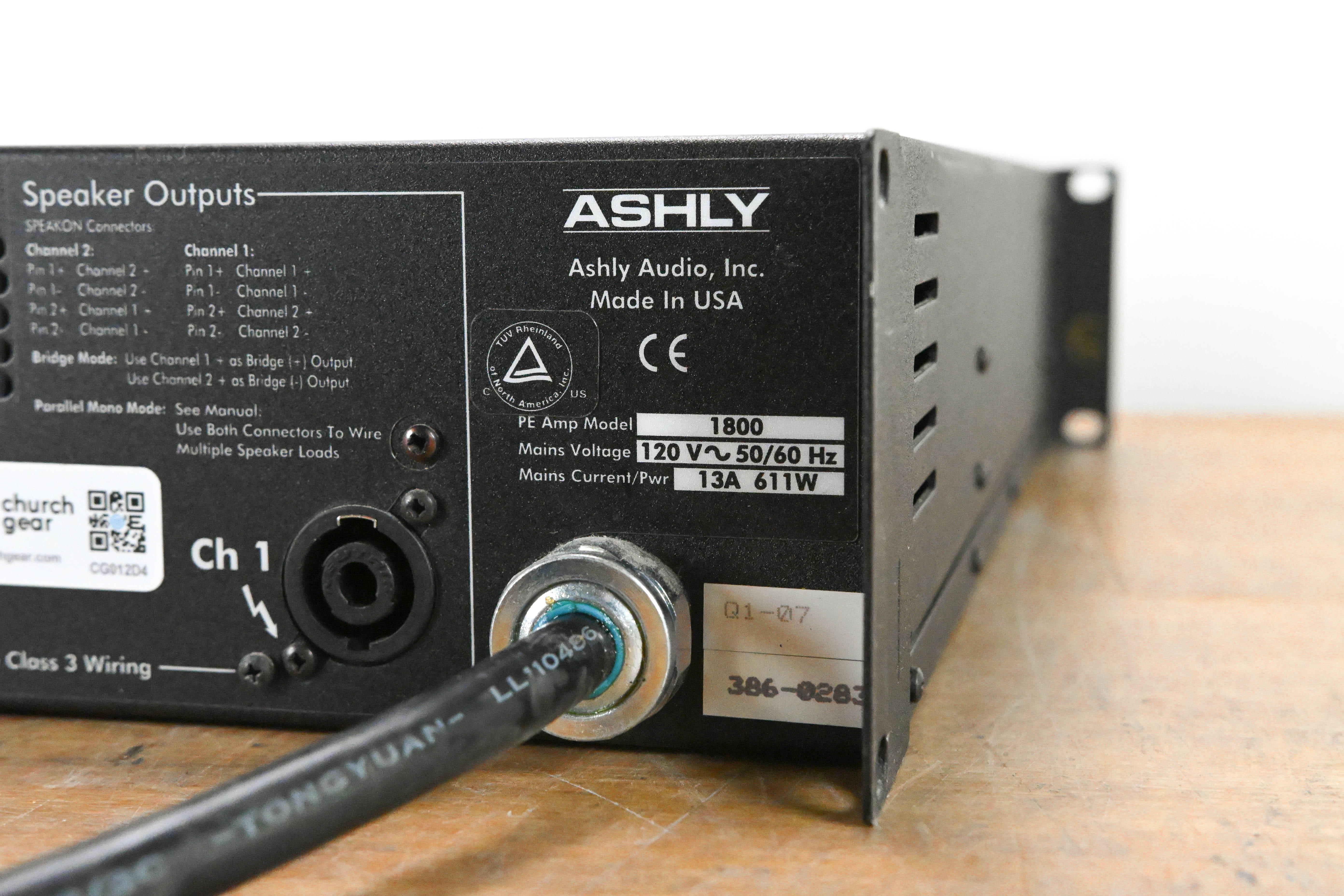 Ashly PE-1800 2-Channel Protea-Enabled 900W Power Amplifier