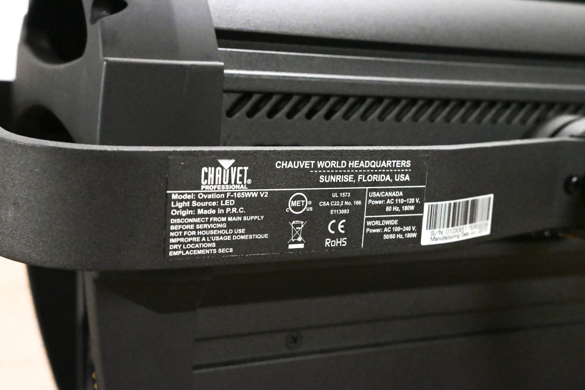 Chauvet Ovation F-165WW V2 Warm White LED Fresnel