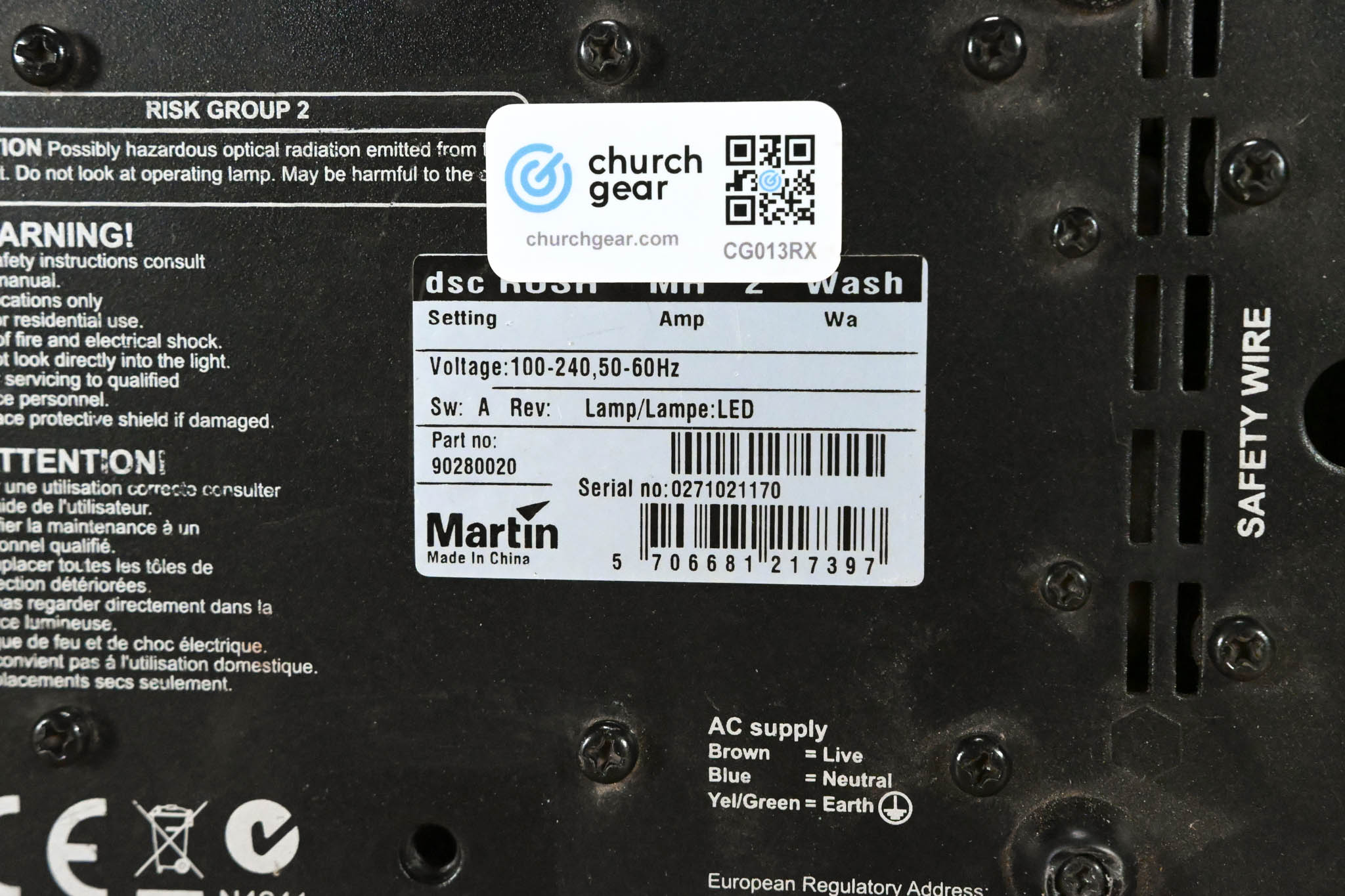 Martin Lighting RUSH MH 2 Wash LED Wash Moving Head Fixture