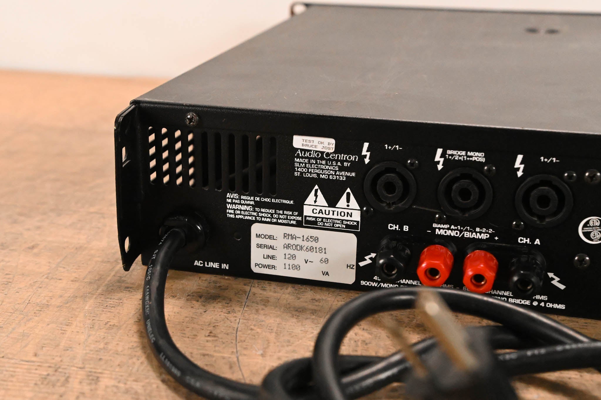 Audio-Centron RMA-1650 1300W Stereo Power Amplifier