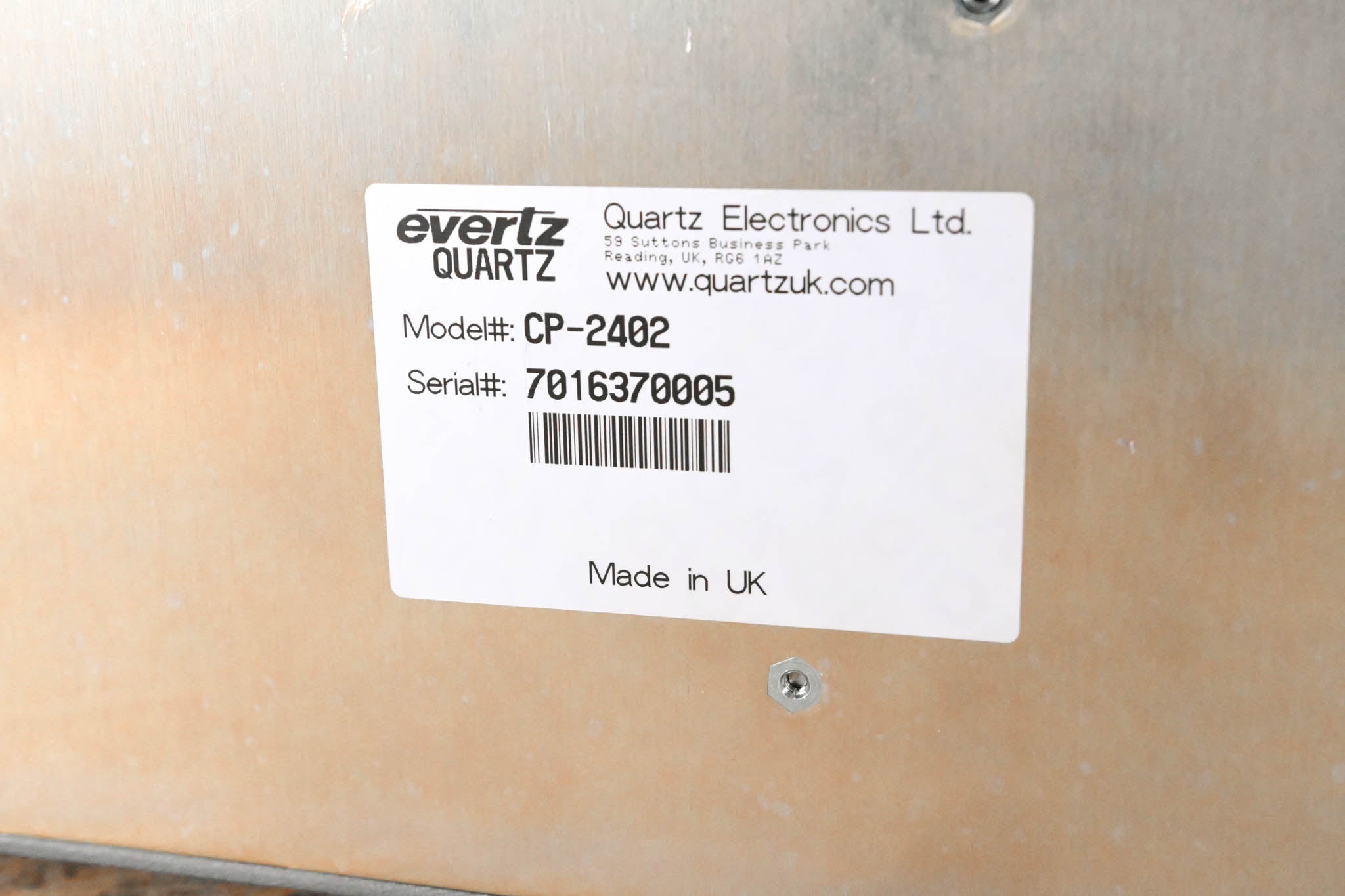 Evertz Quartz CP-2402 1RU 29-Button Remote Control Panel