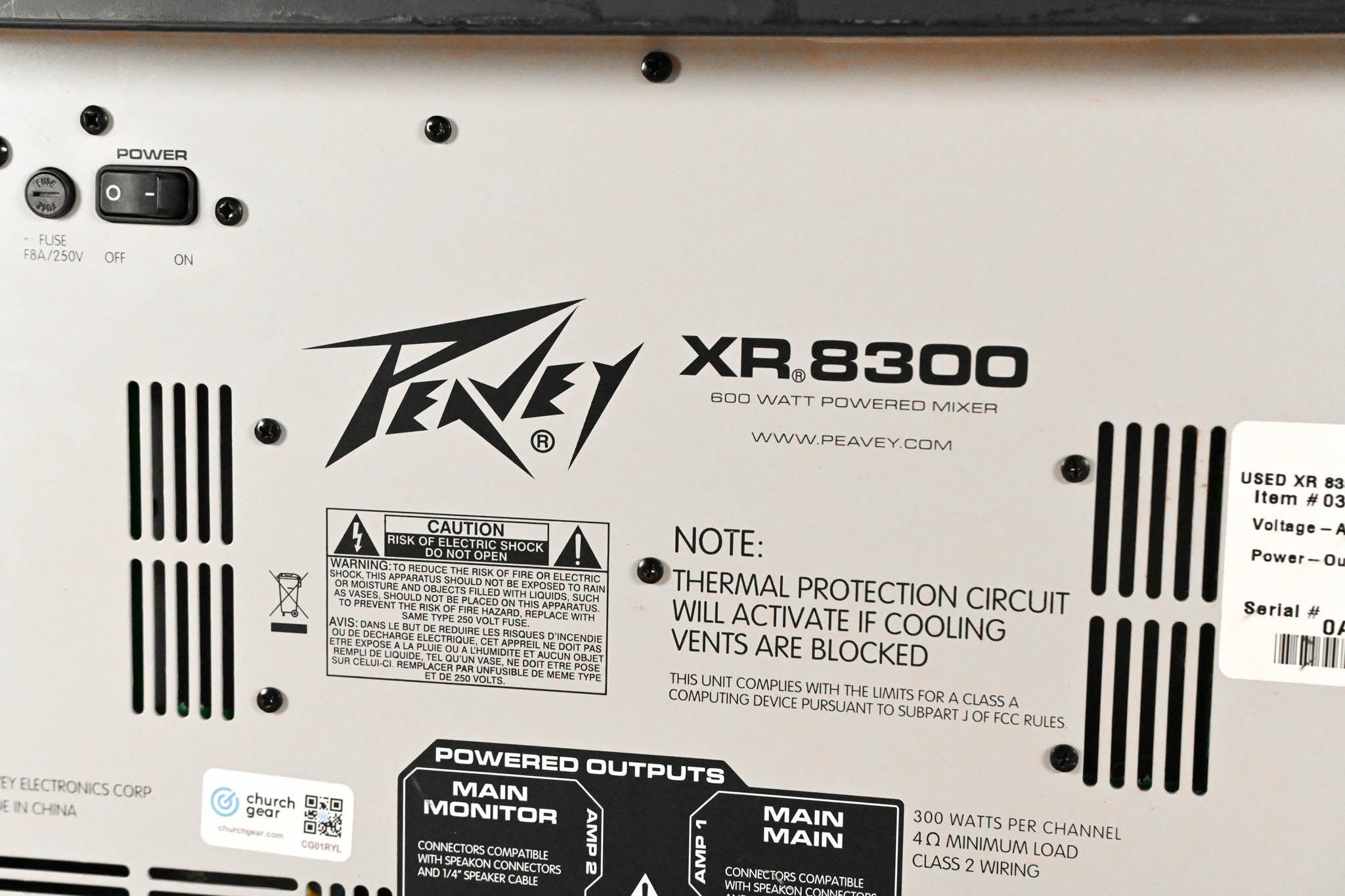 Peavey XR 8300 600W 10-Input Powered Mixer