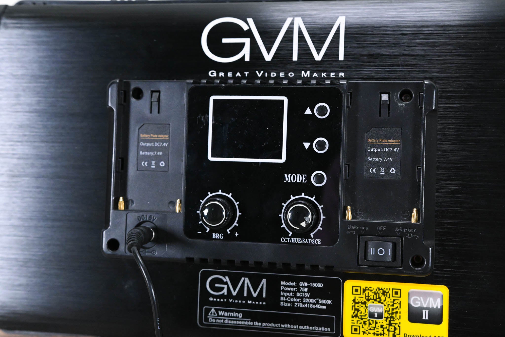 Great Video Maker GVM-1500D 75W Bi-Color and RGB Video Panel Light