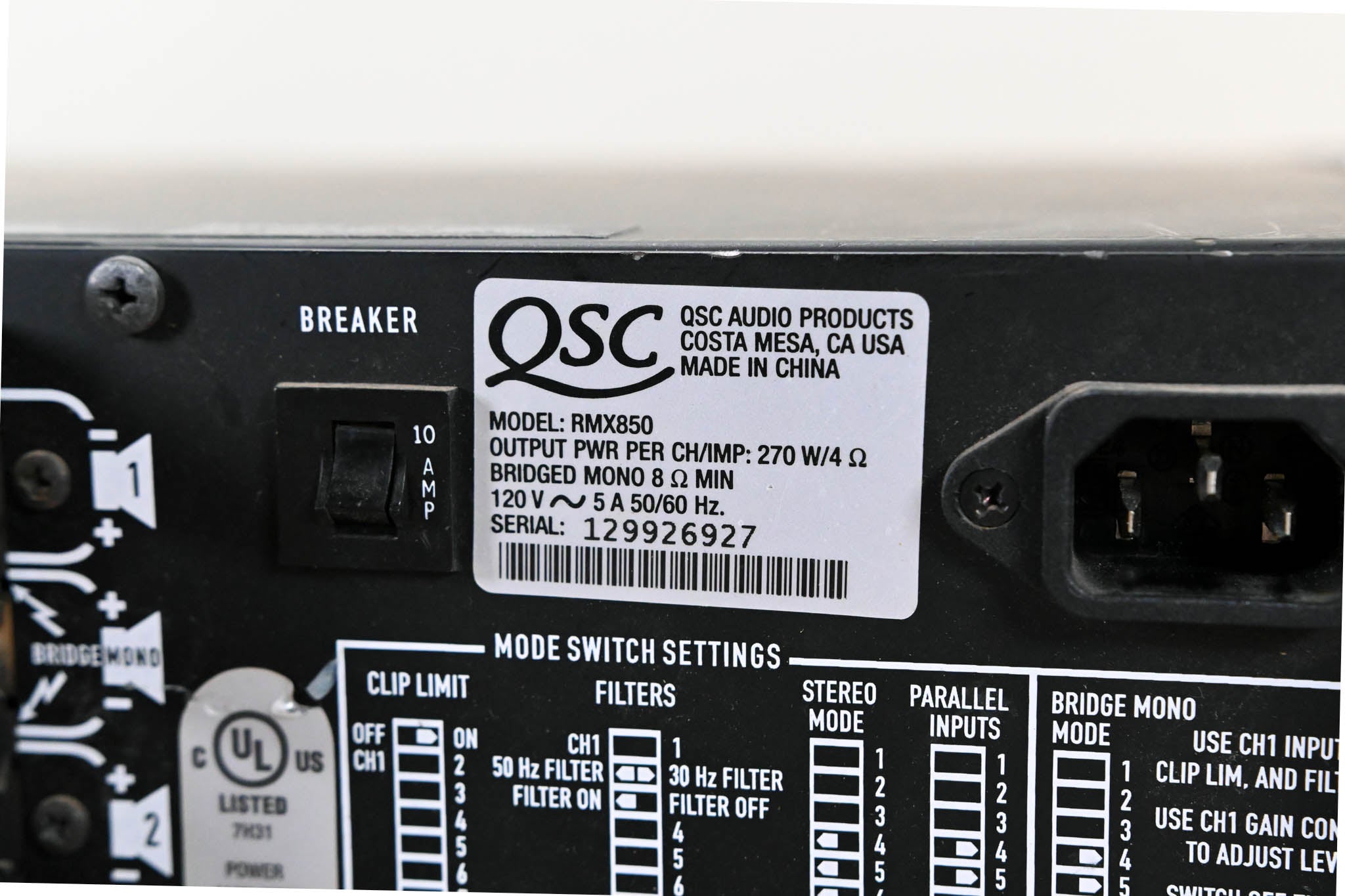 QSC RMX850 2-Channel Power Amplifier