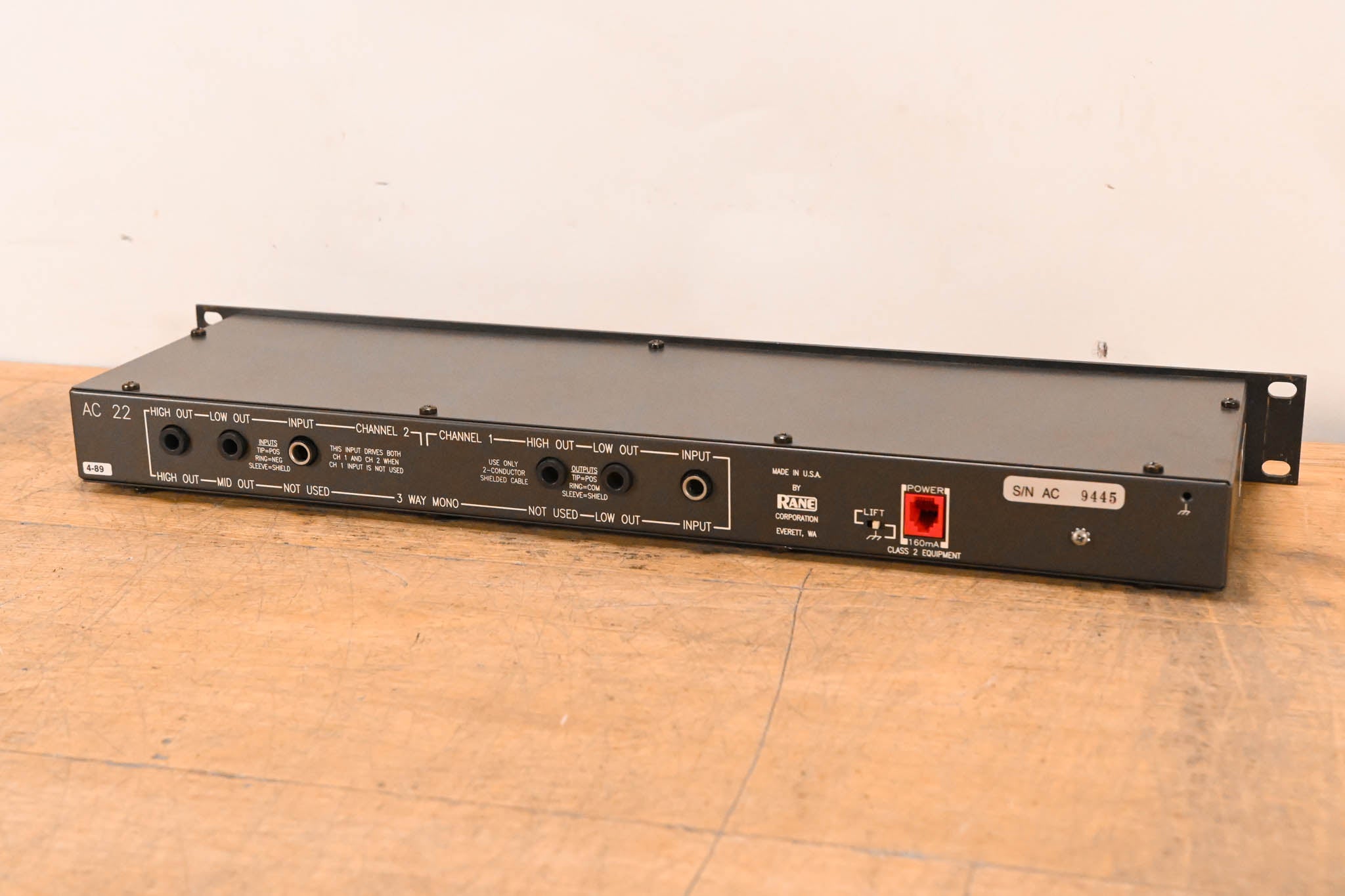 Rane AC22 2-Channel Active Crossover (NO POWER SUPPLY)