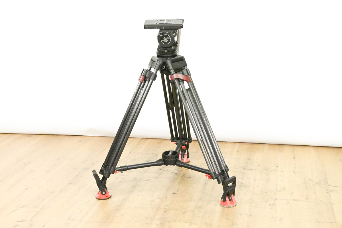 Sachtler DV-12 Fluid Head w/ Speed Lock CF Tripod & Mid-Level Spreader