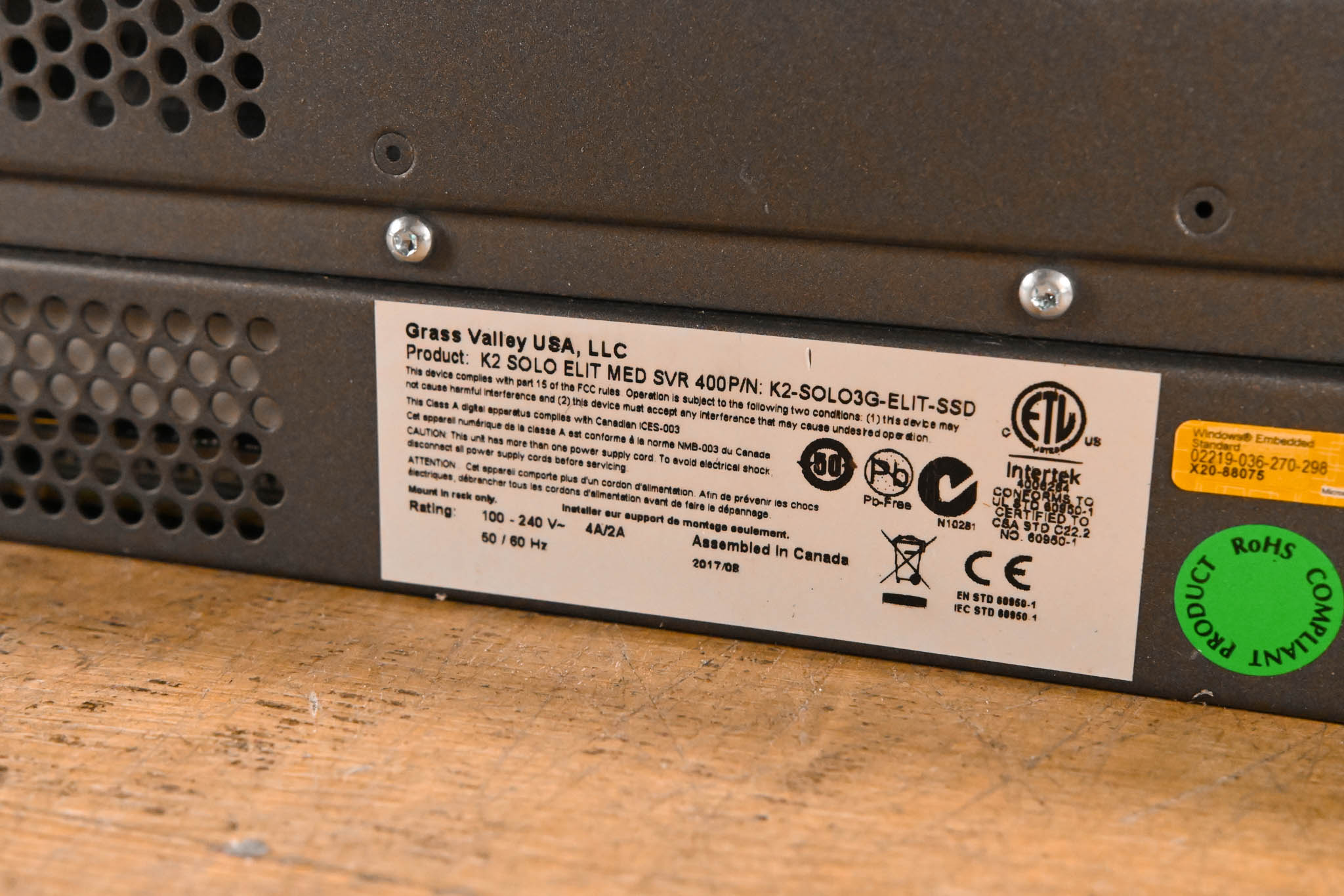 Grass Valley K2 Solo 3G Media Server