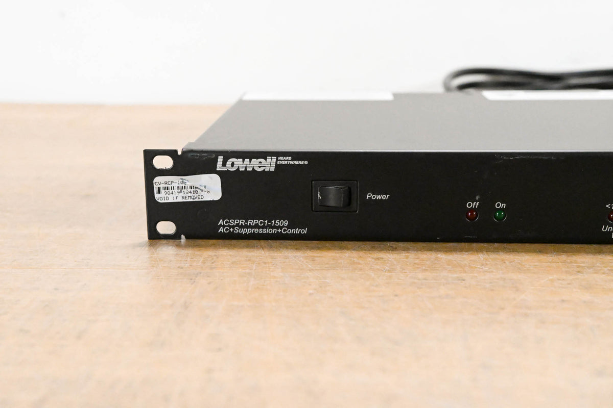 Lowell ACSPR-RPC1-1509 15A 9-Outlet 1RU Power Panel w/ Surge Protection