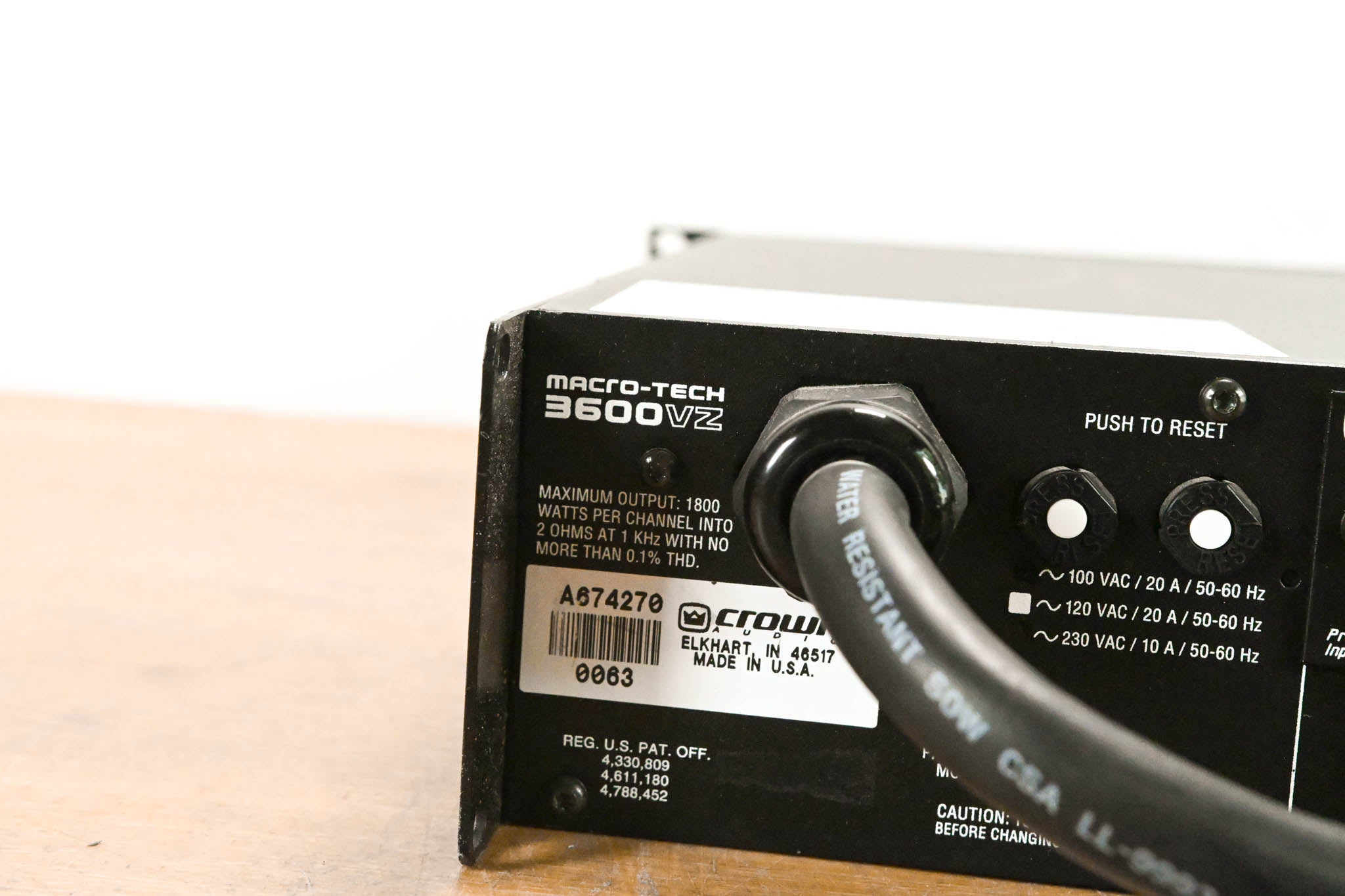 Crown Macro-Tech 3600VZ 2-Channel Power Amplifier