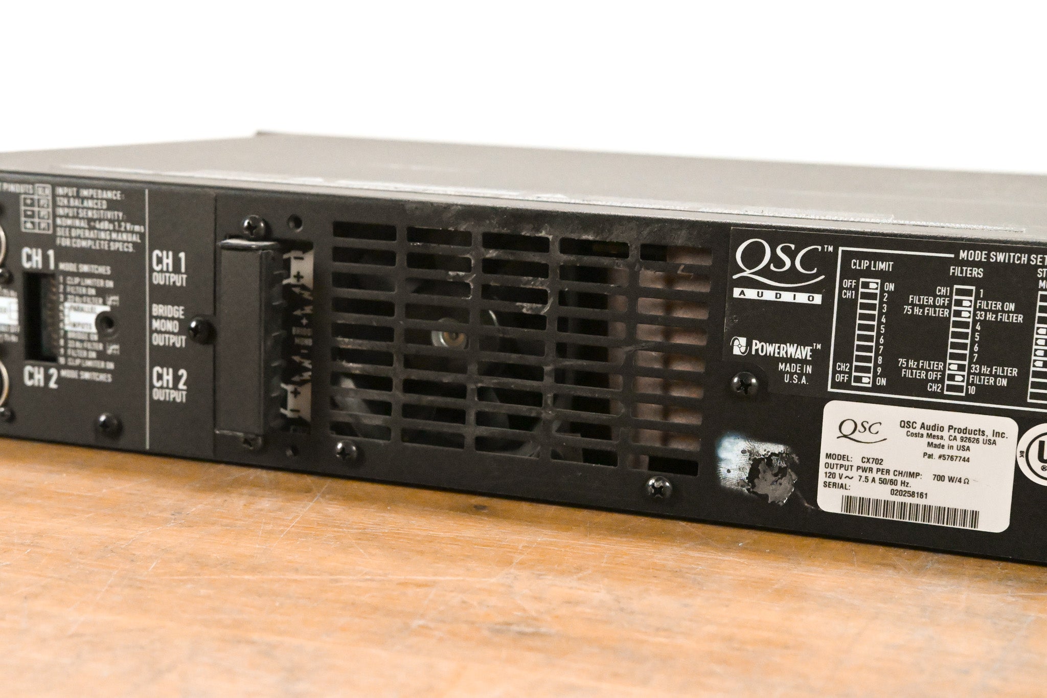 QSC CX702 2-Channel 700W Power Amplifier