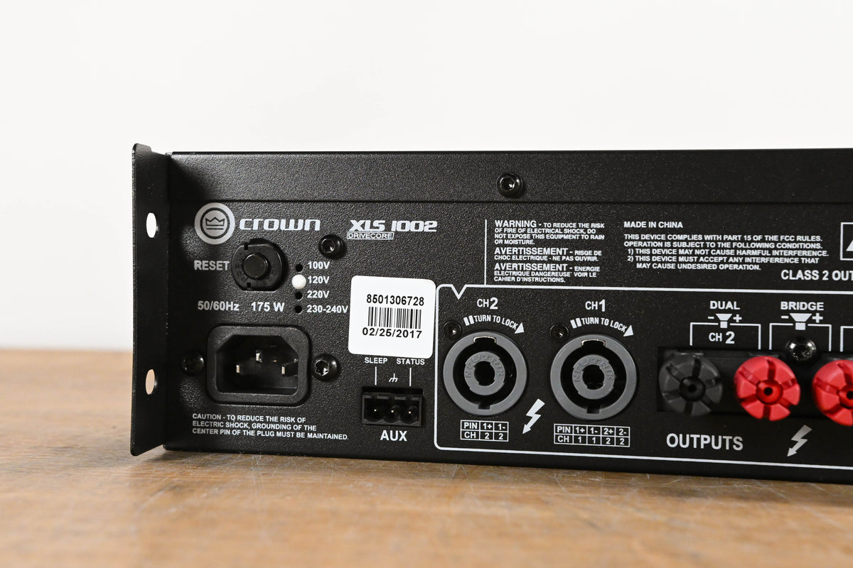Crown XLS 1002 Two-Channel, 350W @ 4Ω Power Amplifier