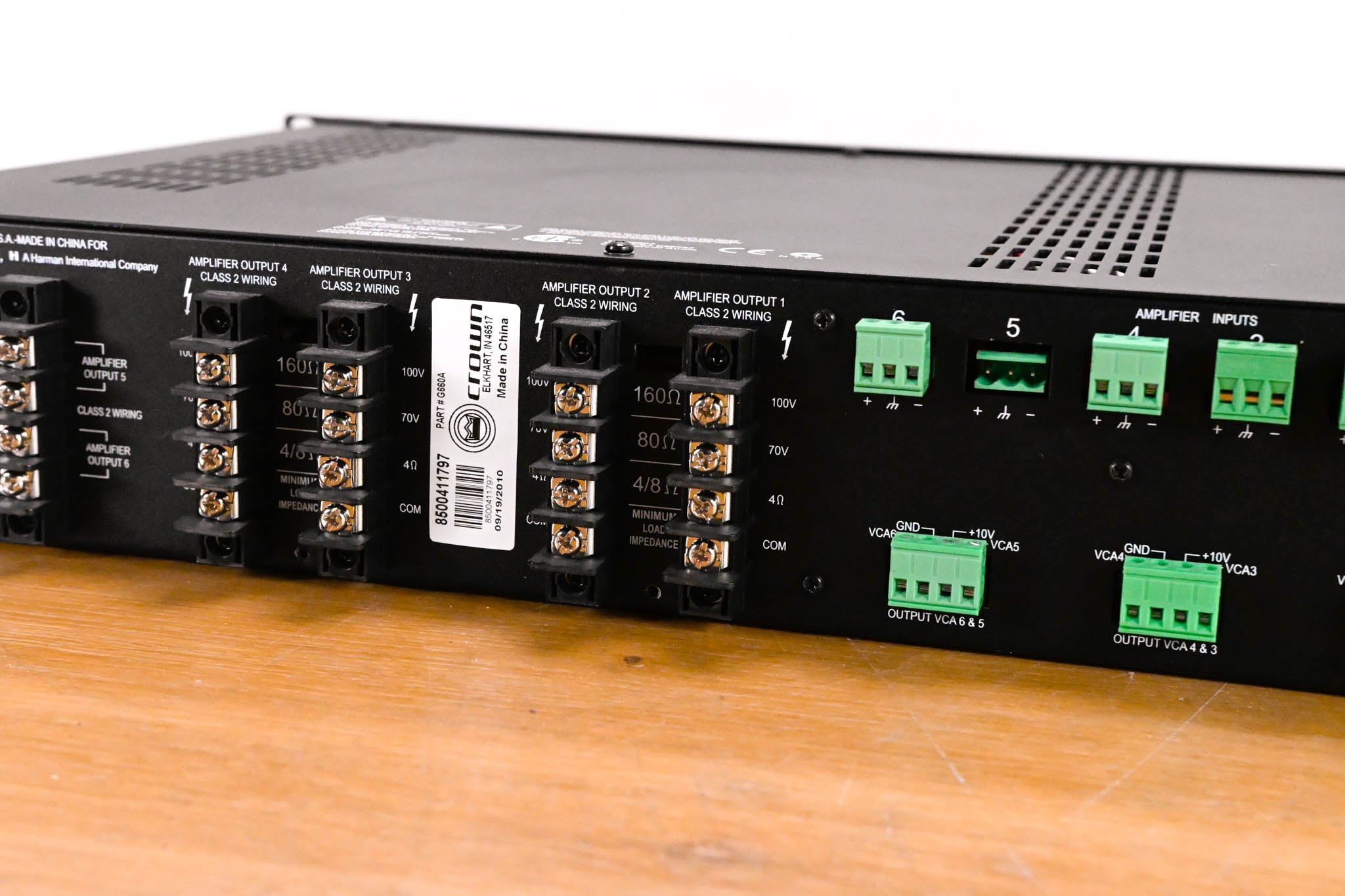 Crown 660a 6-Channel Commercial Power Amplifier (70V/100V)