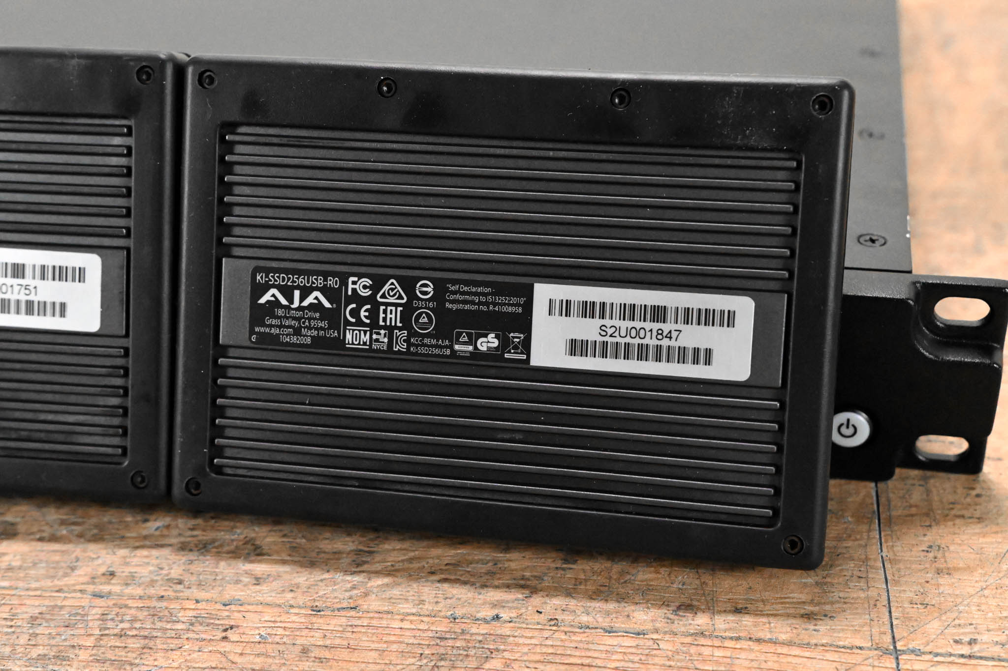 AJA Ki Pro Rack Video Recorder and Player with two 256GB KiStor Modules