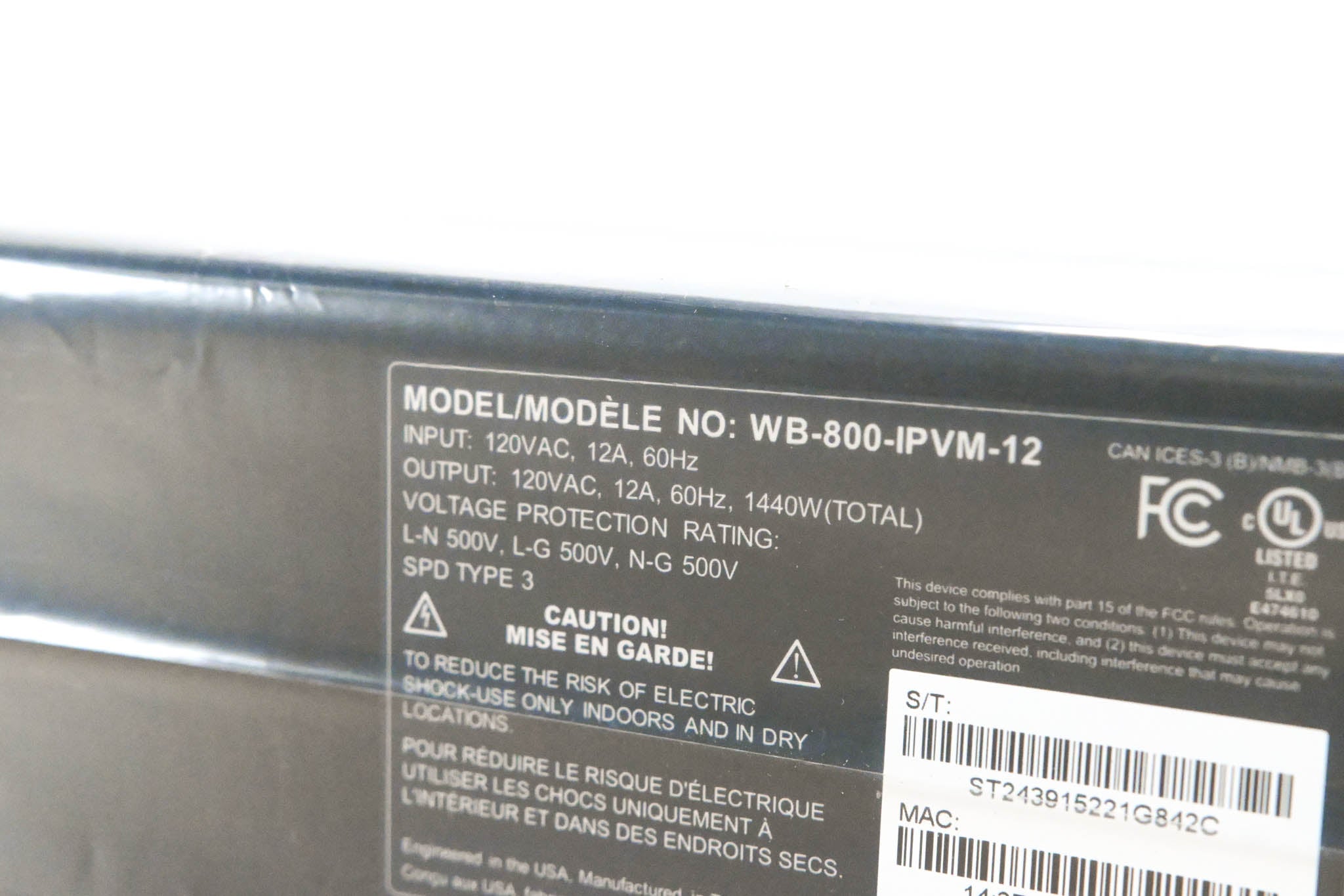 WattBox WB-800-IPVM-12 Rackmount IP Power Conditioner (12 Outlets)