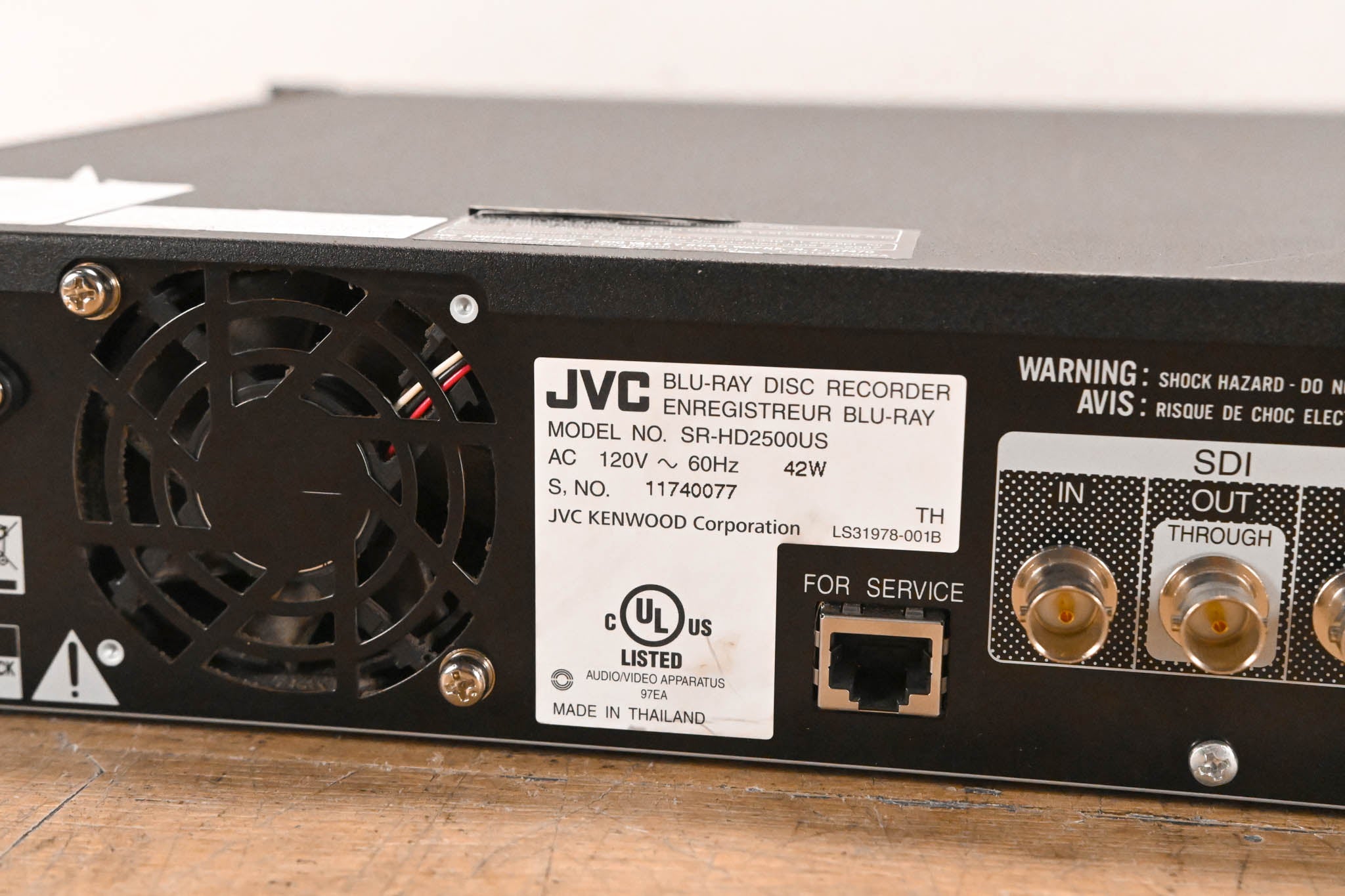 JVC SR-HD2500US Blu-Ray Disc & HDD Recorder with HD-SDI