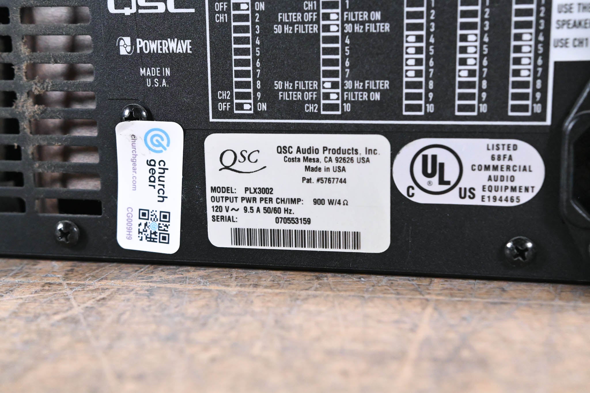 QSC PLX3002 2-Channel Power Amplifier