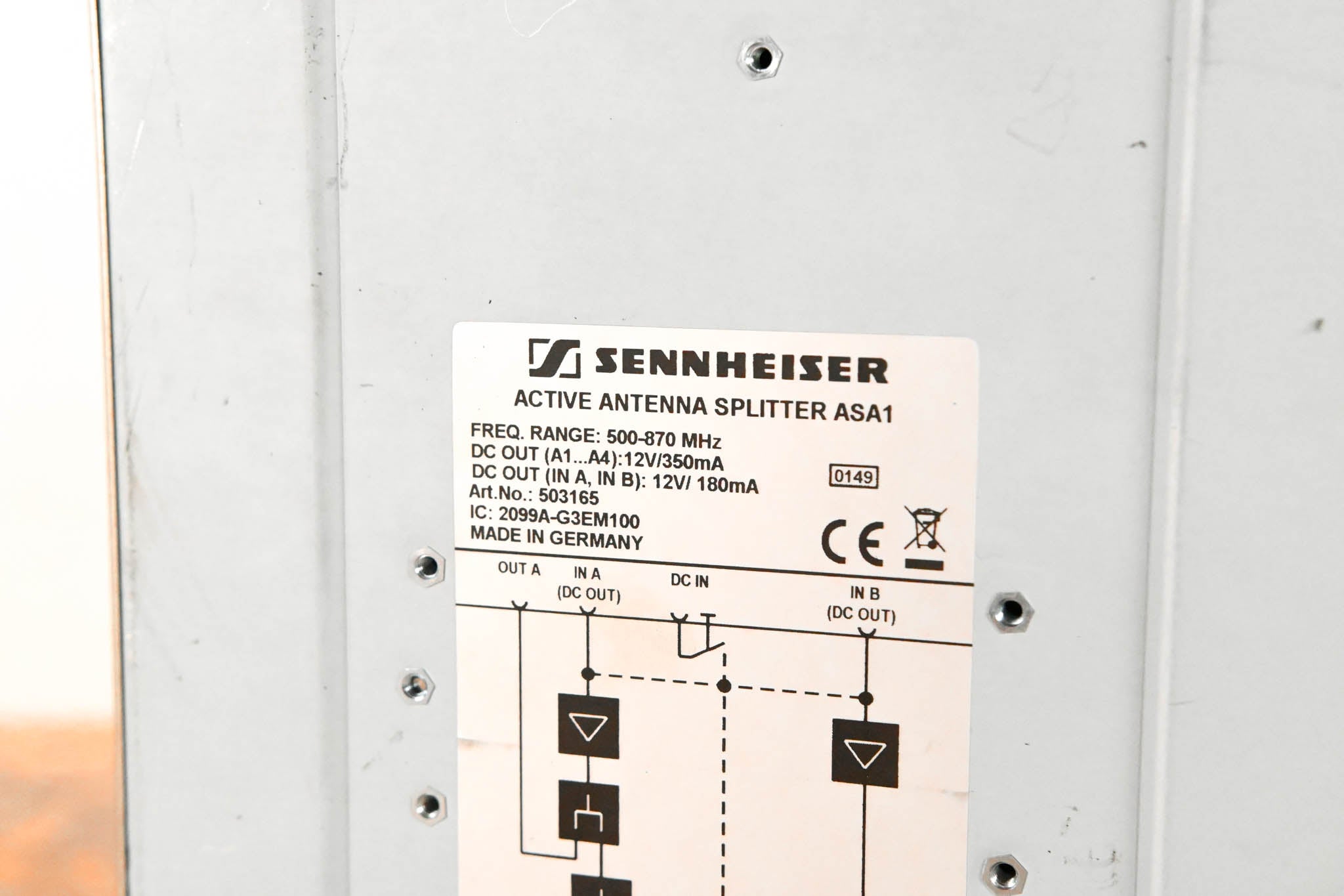 Sennheiser ASA 1 Active Antenna Splitter - 500-870 MHz (NO POWER SUPPLY)