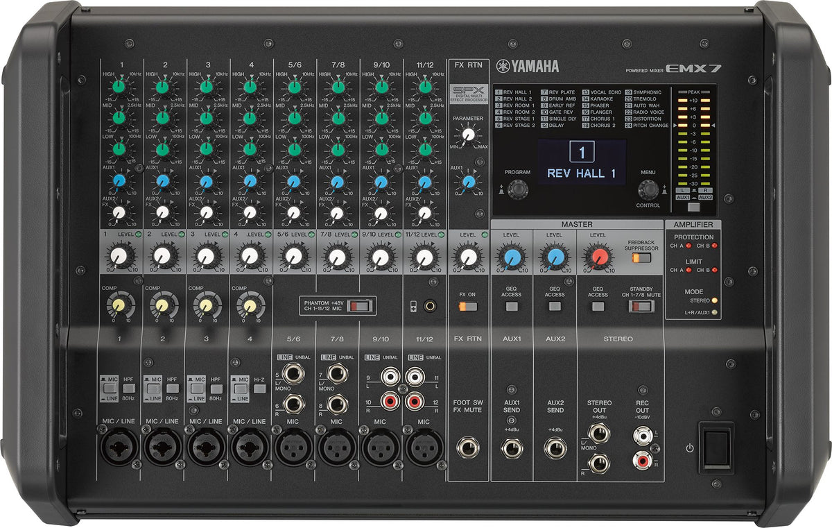 12-Input Powered Mixer w/ Dual 710 Watt Amp