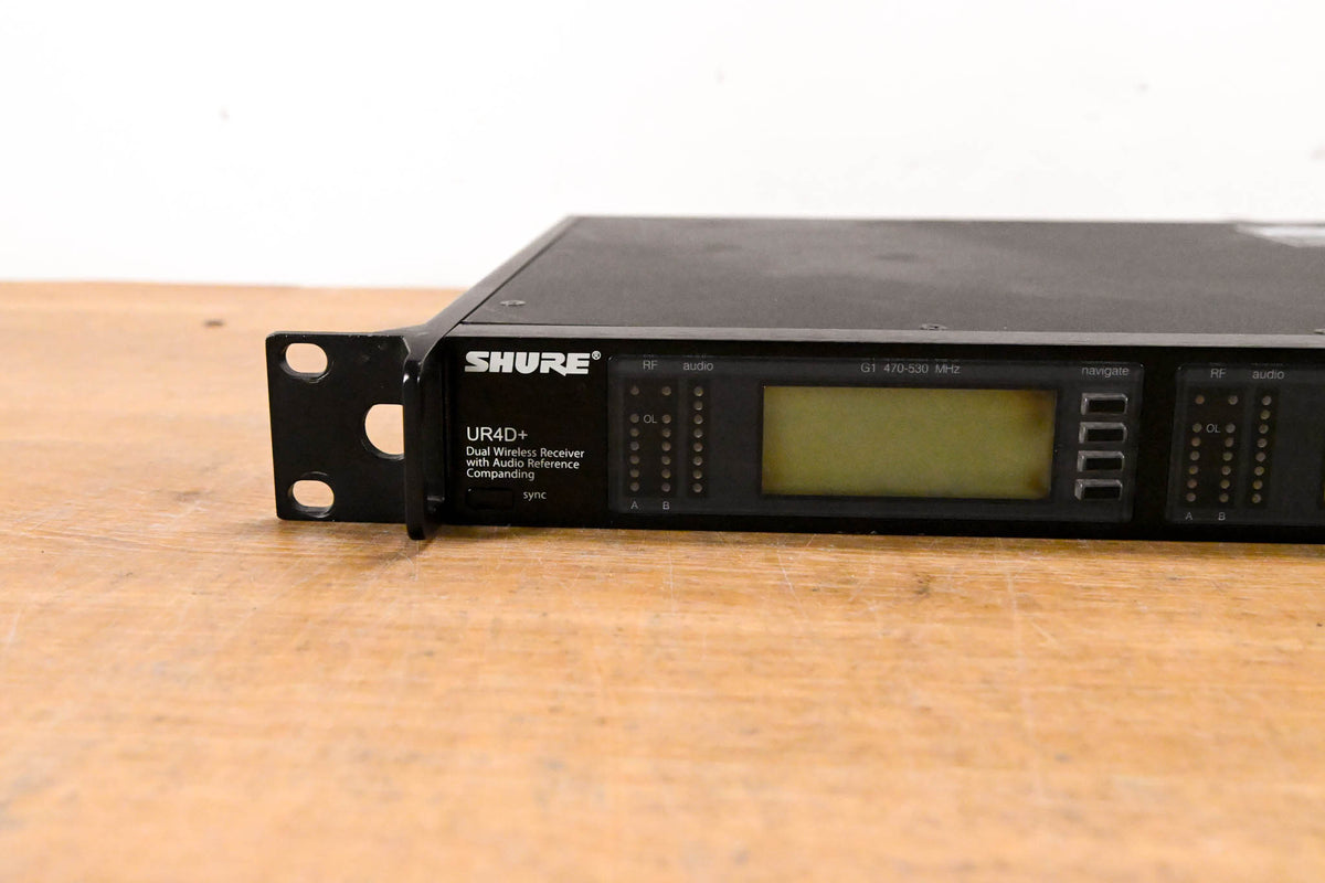 Shure UR4D+ Dual-Channel Wireless Receiver - G1 Band: 470-530 MHz