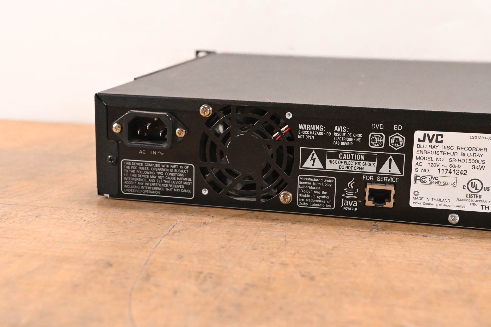 JVC SR-HD1500US Blu-Ray Disc & HDD Recorder