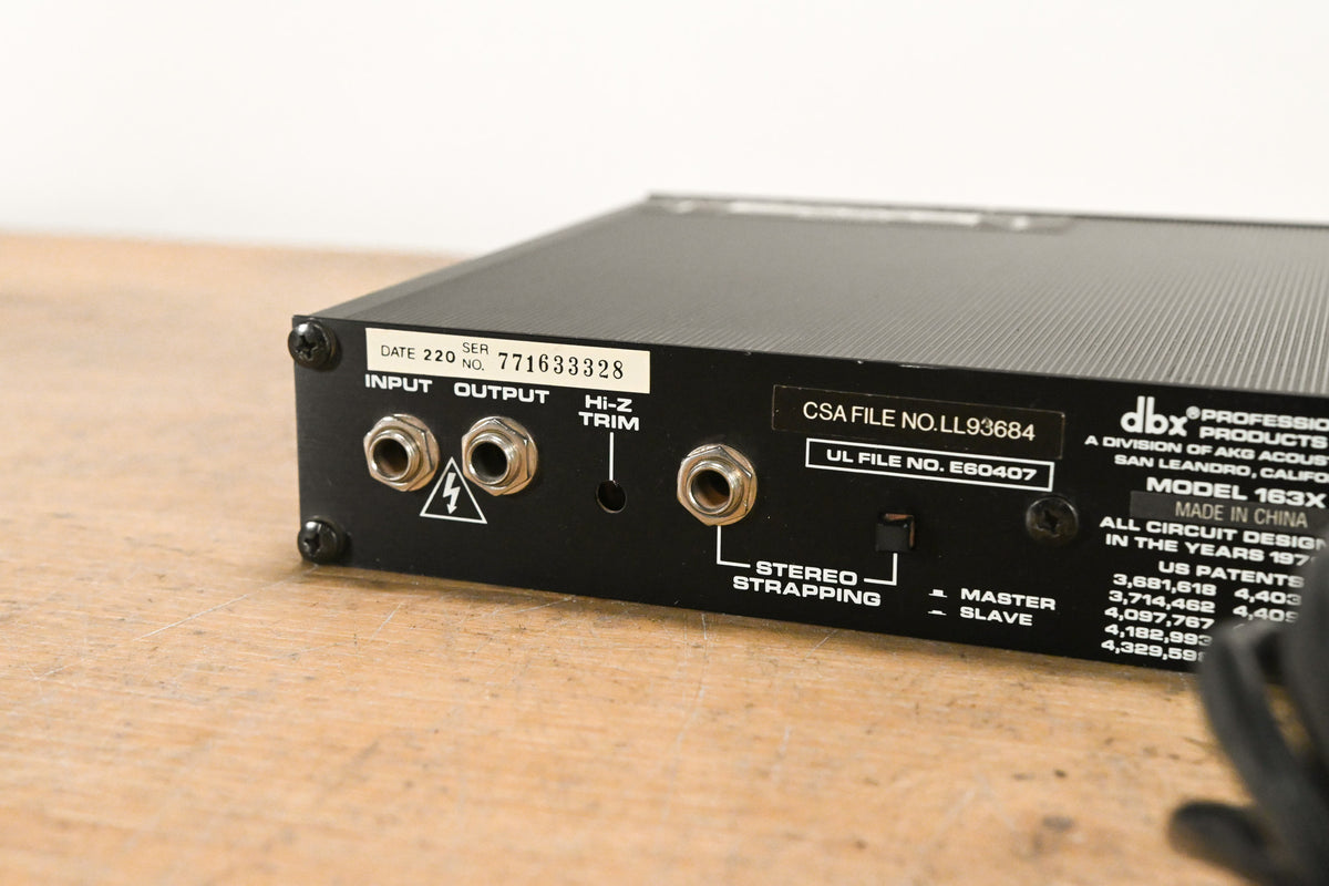 dbx 163x Single-Channel Over Easy Compressor / Limiter