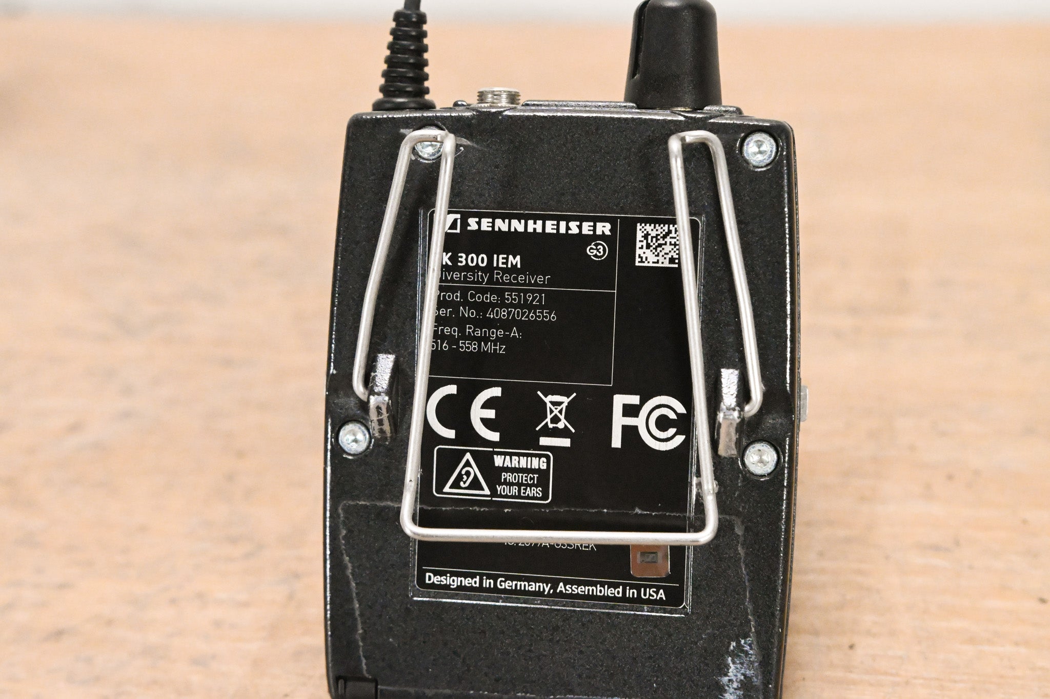 Sennheiser EK 300 IEM G3 Bodypack Wireless Receiver A Range: 516-558 MHz