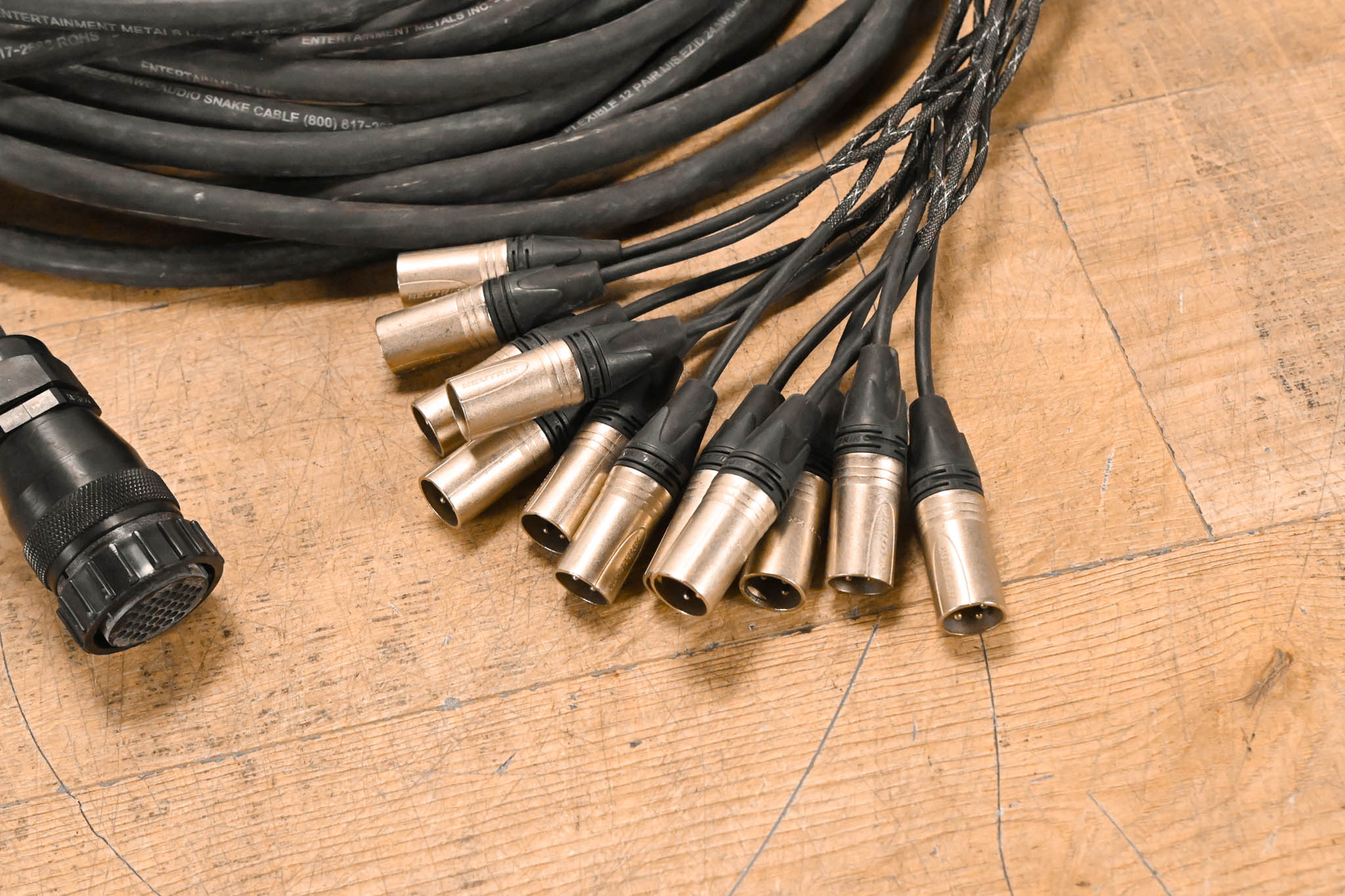 Unbranded 37-Pin CPC Female Connector to (12x)XLRM Cable - 50ft