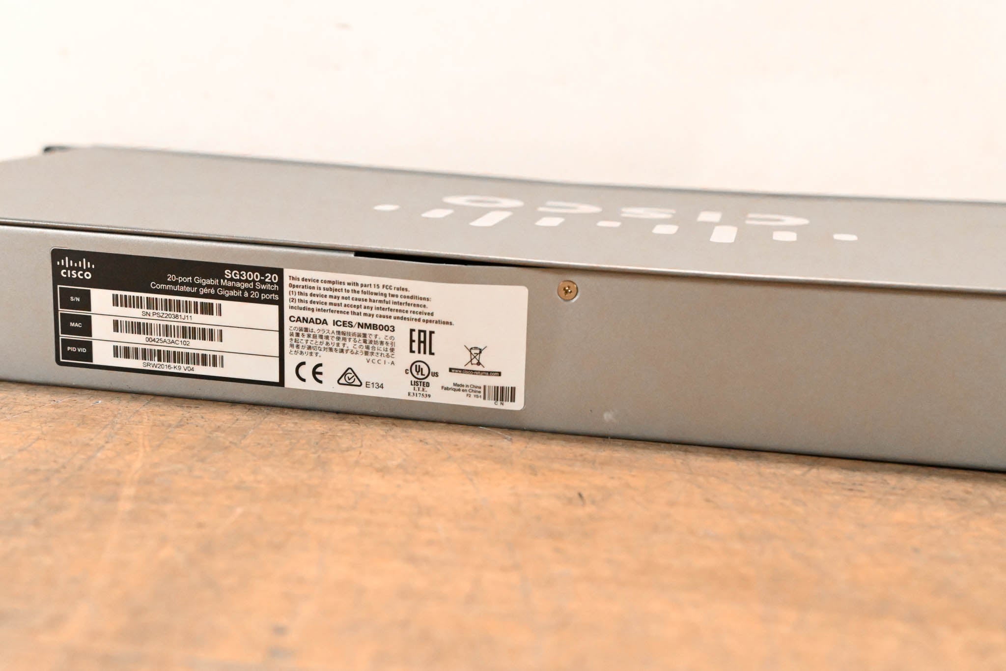 Cisco SG300-20 20-Port Gigabit Managed Switch