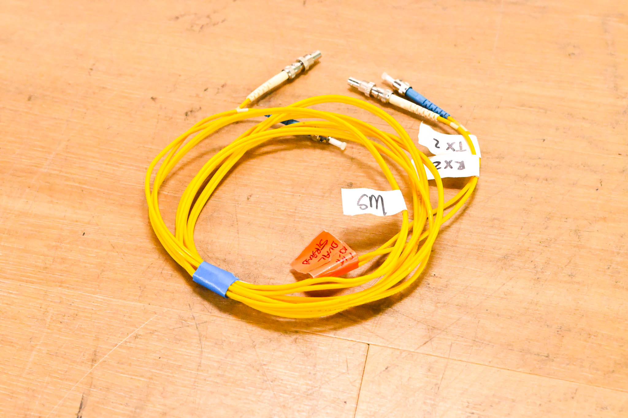 Corning ST-ST Single Mode Duplex Fiber Optic Patch Cable - 10'