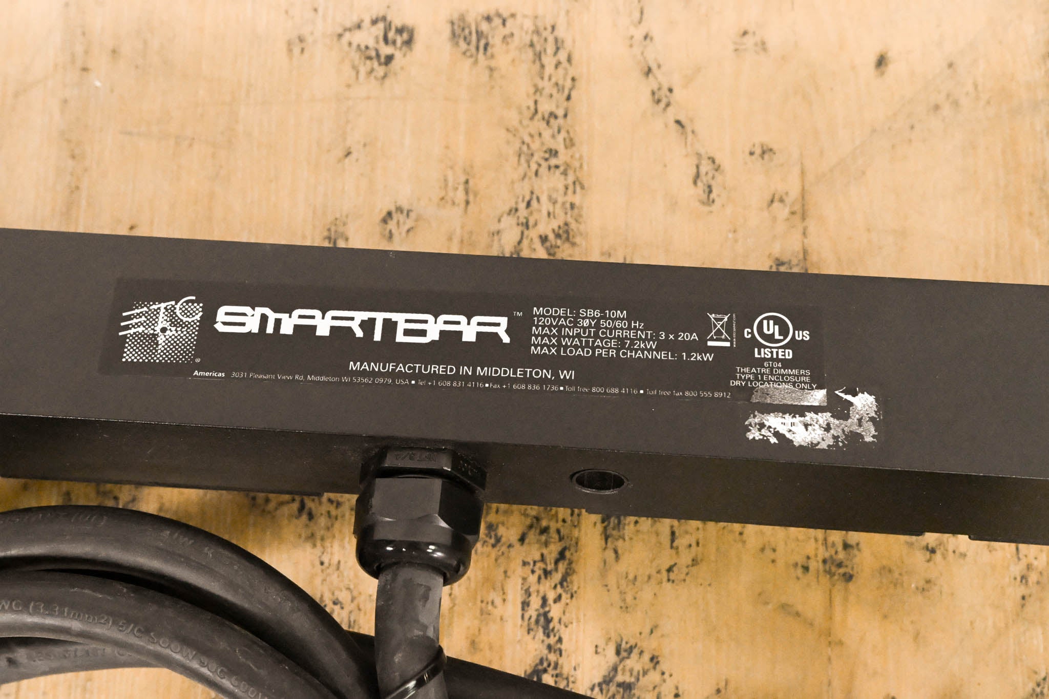 ETC SB6-10M 6 x 10A (1200W) SmartBar with Stage Pin Connectors