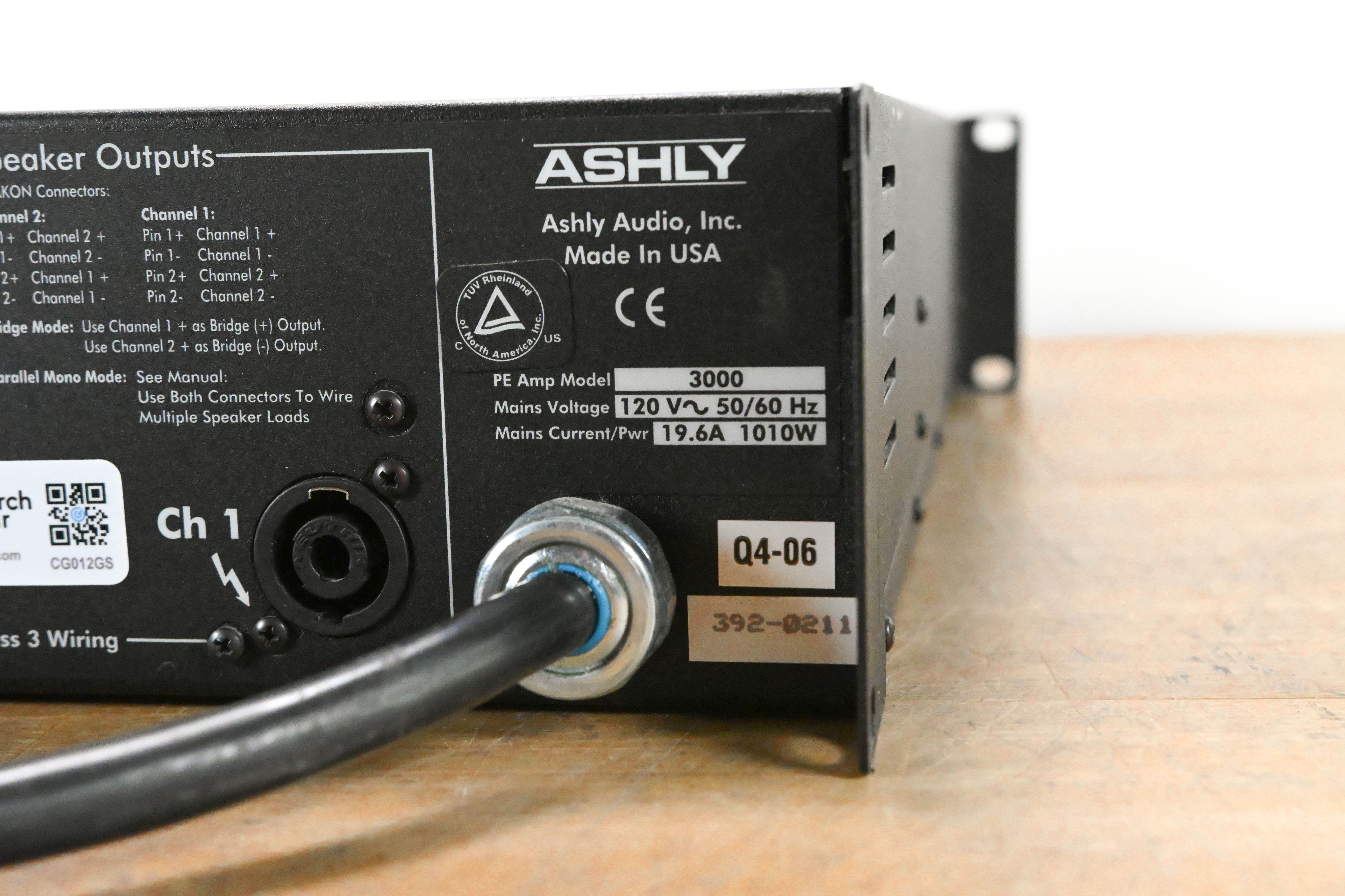 Ashly PE-3000 2-Channel Protea-Enabled 1500W Power Amplifier
