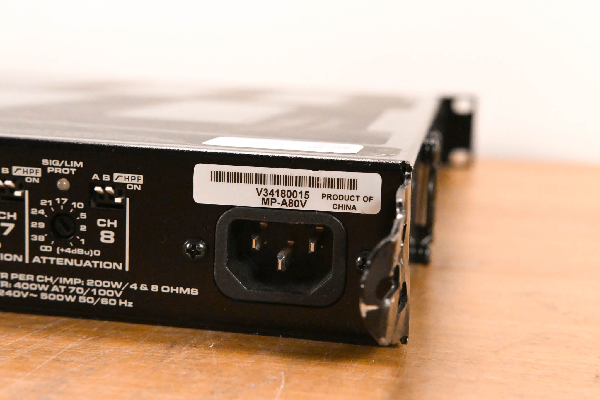 QSC MP-A80V 1600W 8-Channel 70V Power Amplifier