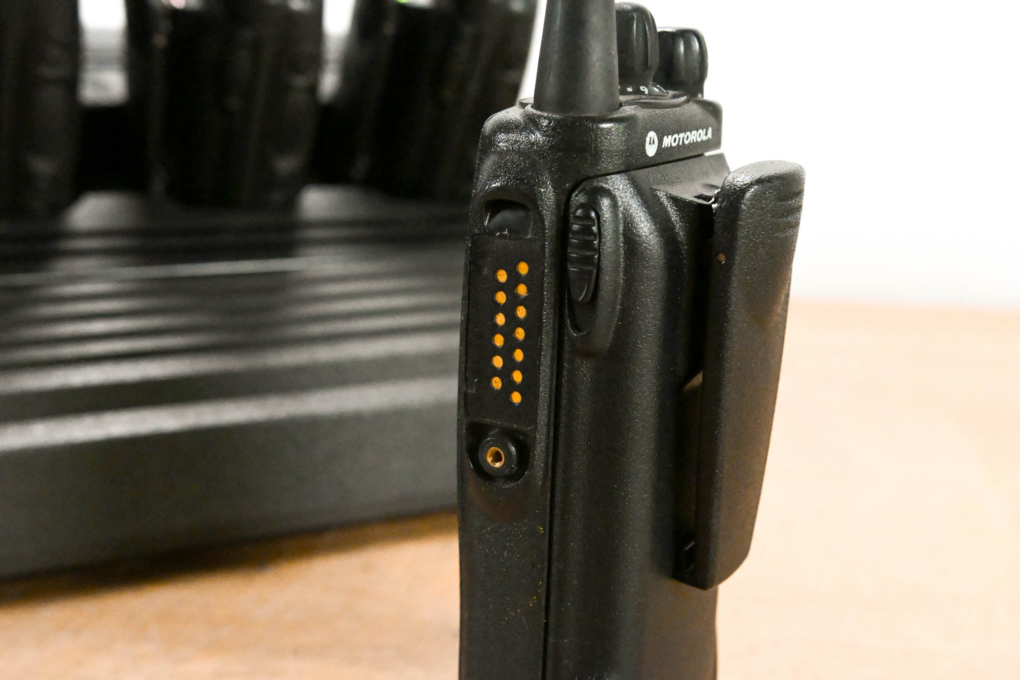 Motorola HT750 Portable Radio (Pack of 6) with 6-Bay Charging Station