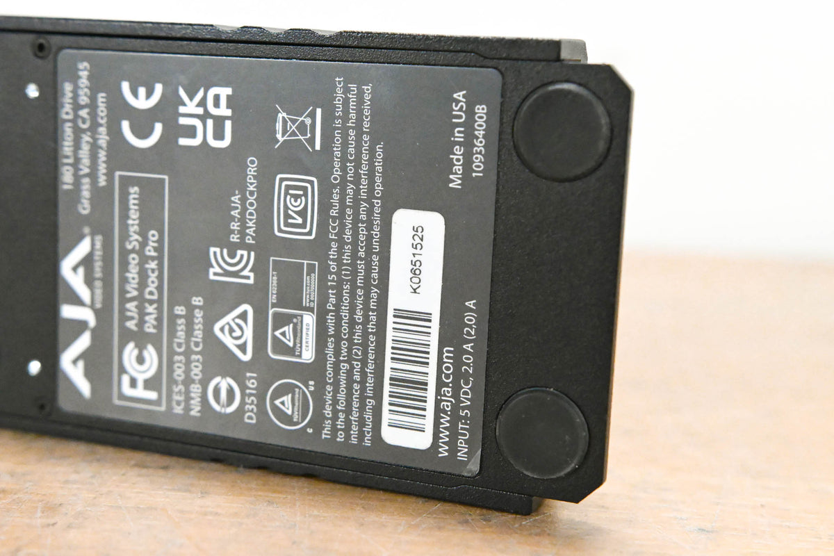 AJA PAK Dock Pro for Ki Pro Quad Pak SSDs